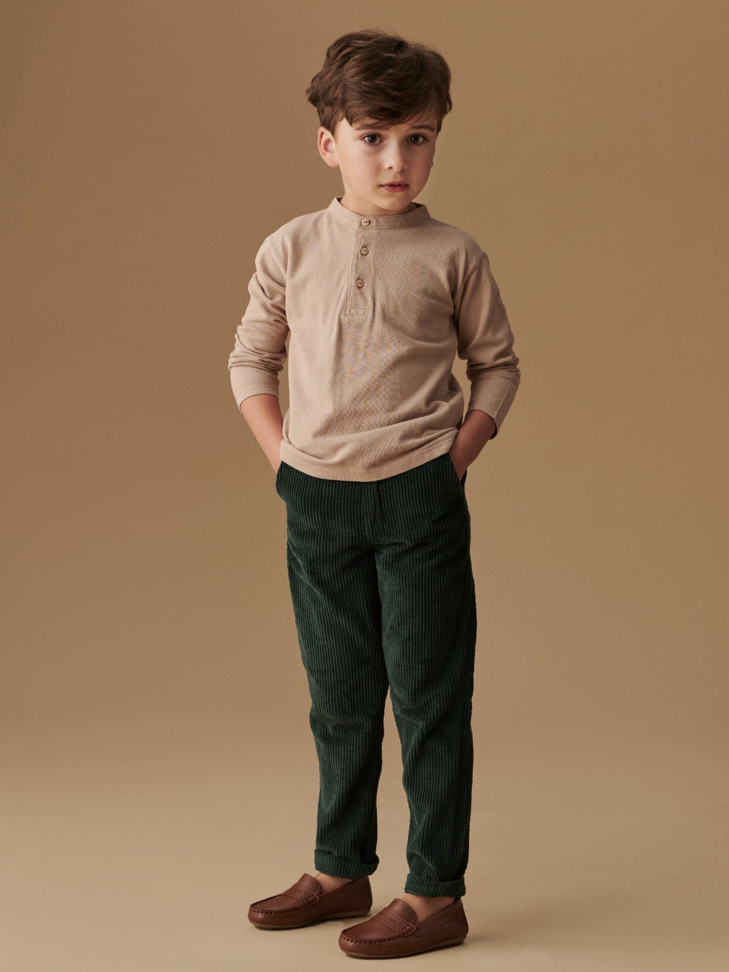 Olive Green Reinaldo Corduroy Boy Pants