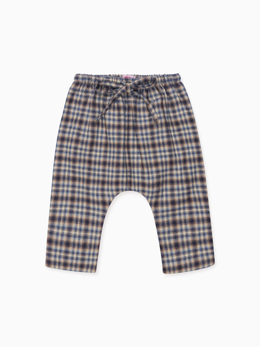Navy Check Alex Baby Pants