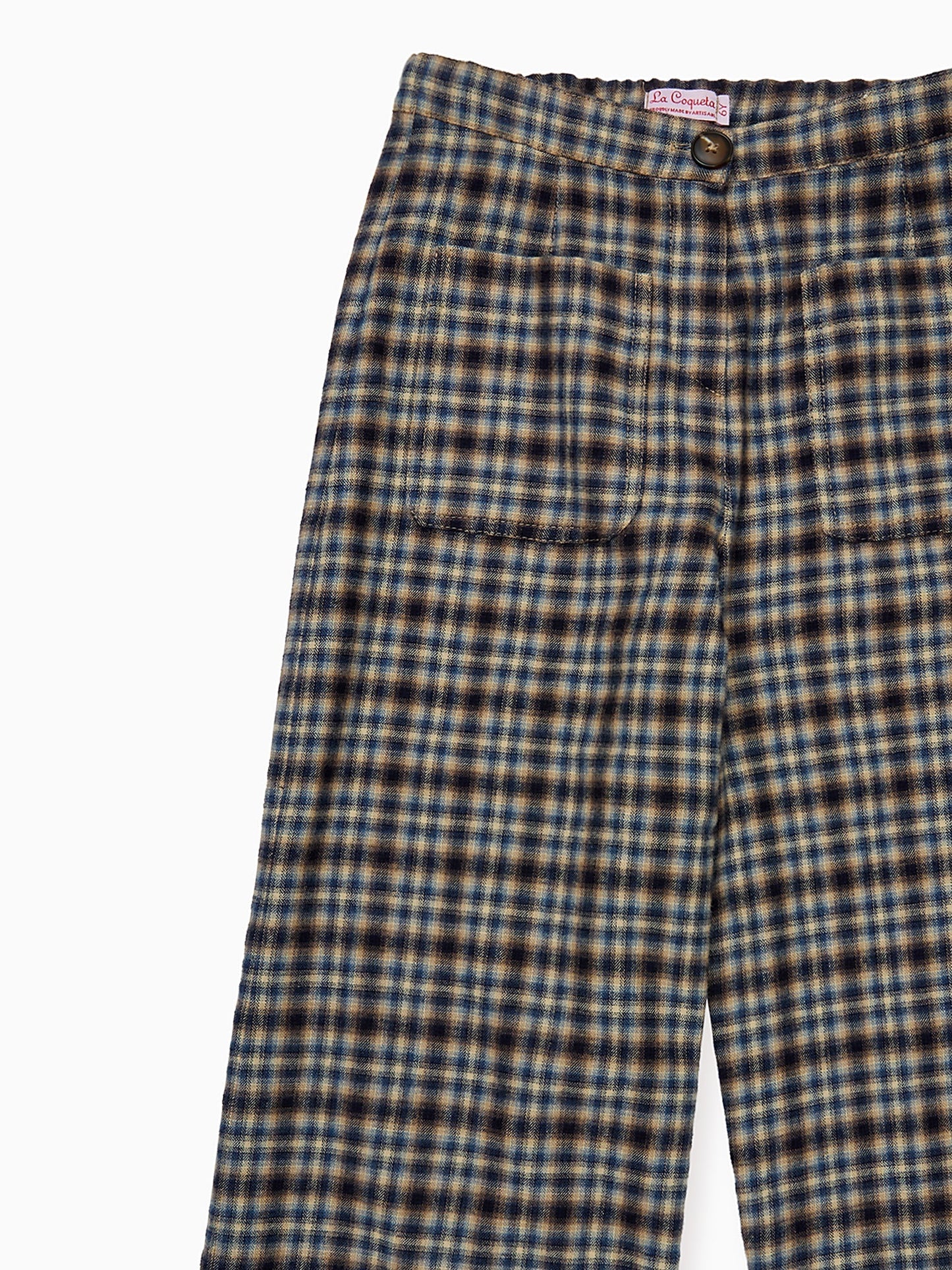Navy Check Alma Girl Pants