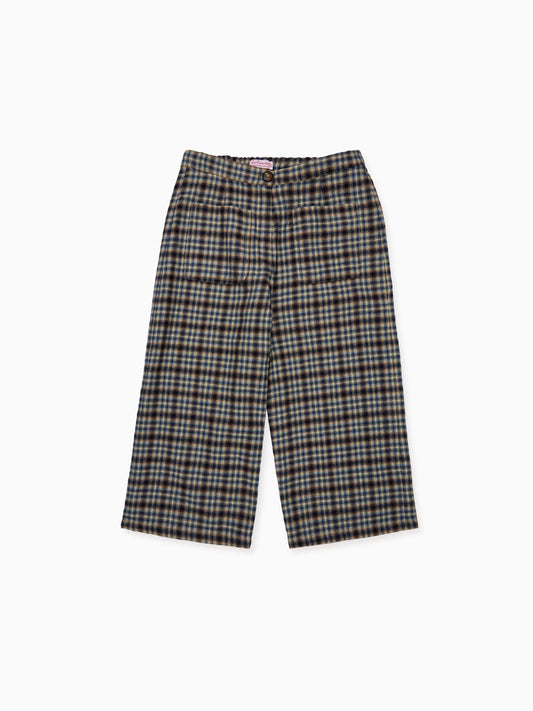 Navy Check Alma Girl Pants