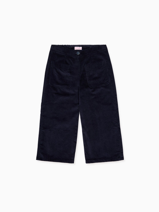 Navy Alma Corduroy Girl Pants
