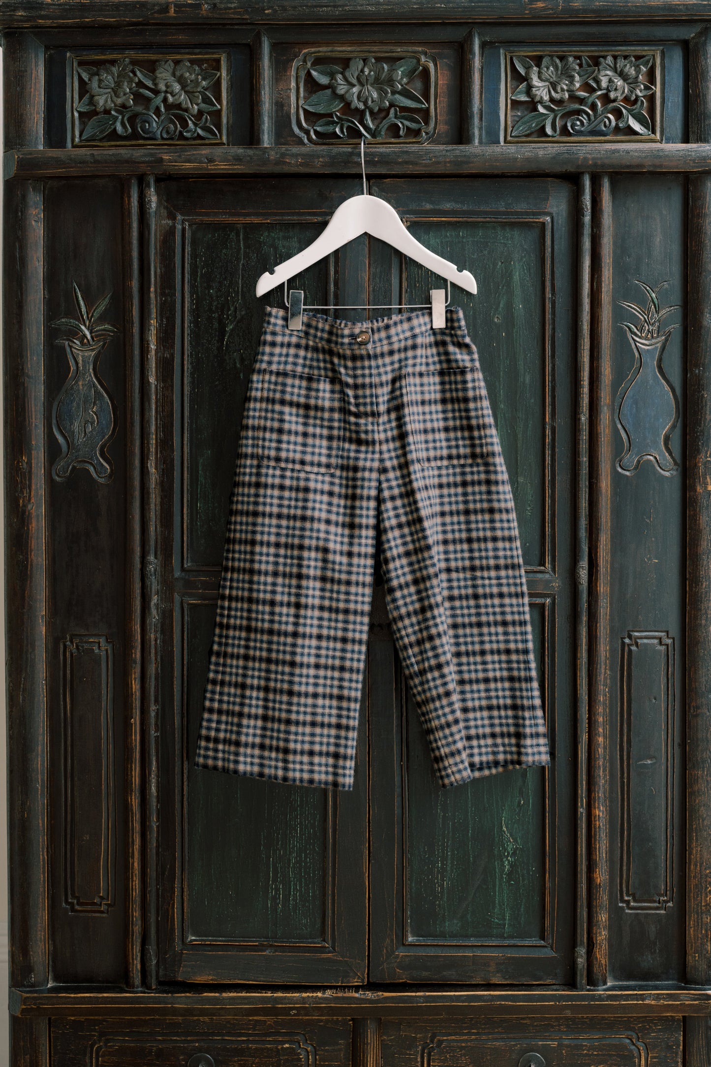 Navy Check Alma Girl Pants