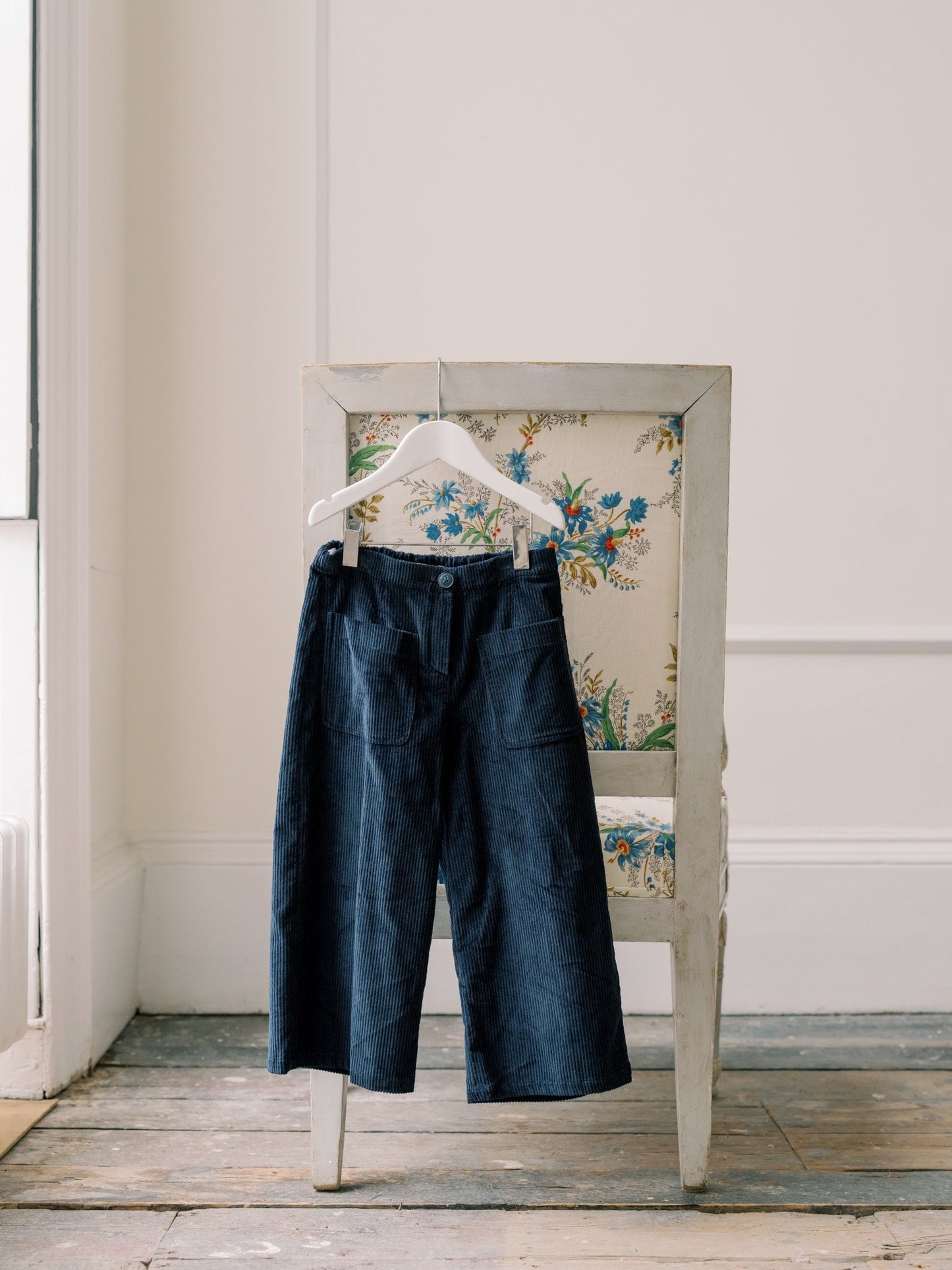 Navy Alma Corduroy Girl Pants