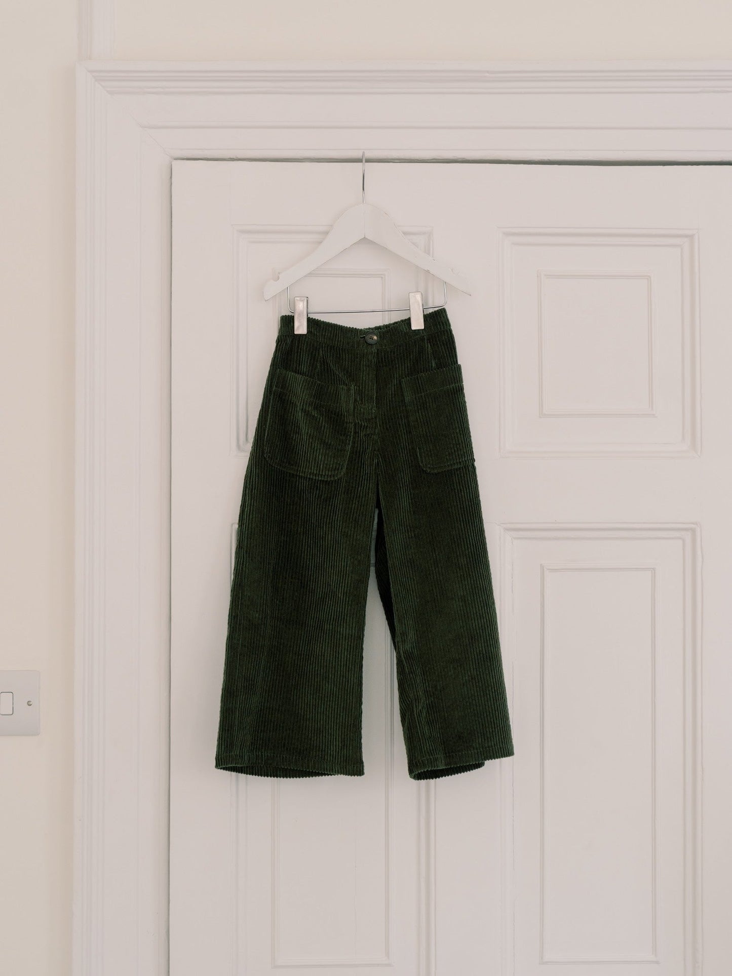 Olive Green Alma Corduroy Girl Pants