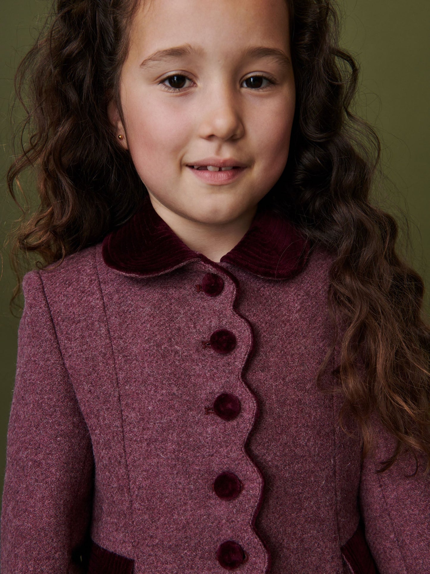Burgundy Anisa Girl Wool Coat