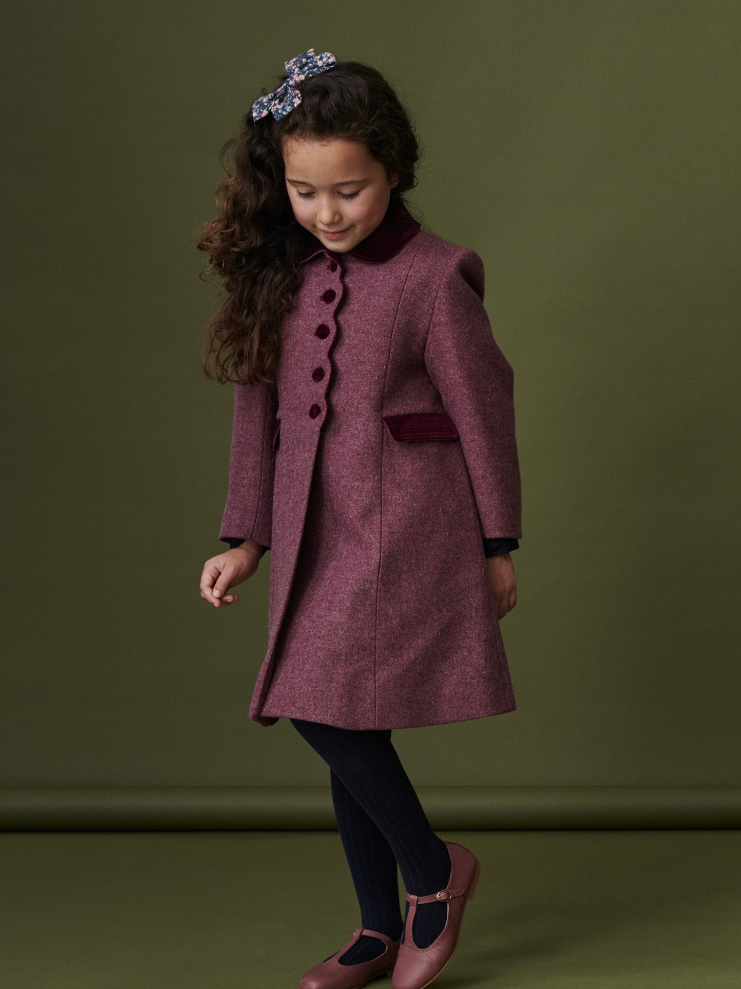 Burgundy Anisa Girl Wool Coat