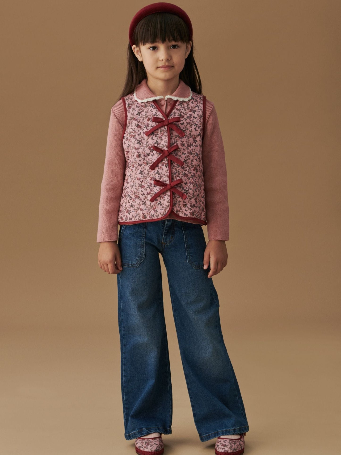 Dusty Pink Floral Azari Girl Vest