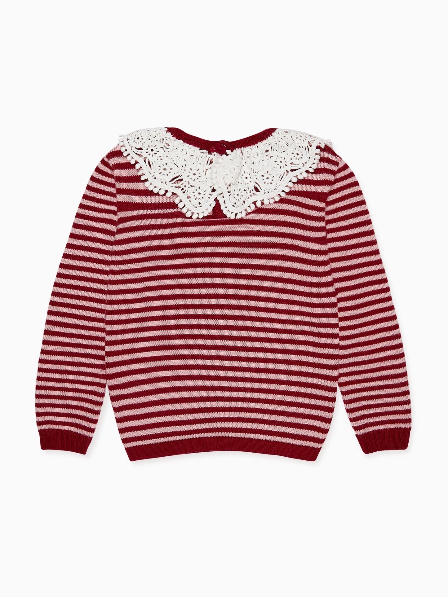 Burgundy Stripe Blanca Merino Girl Sweater