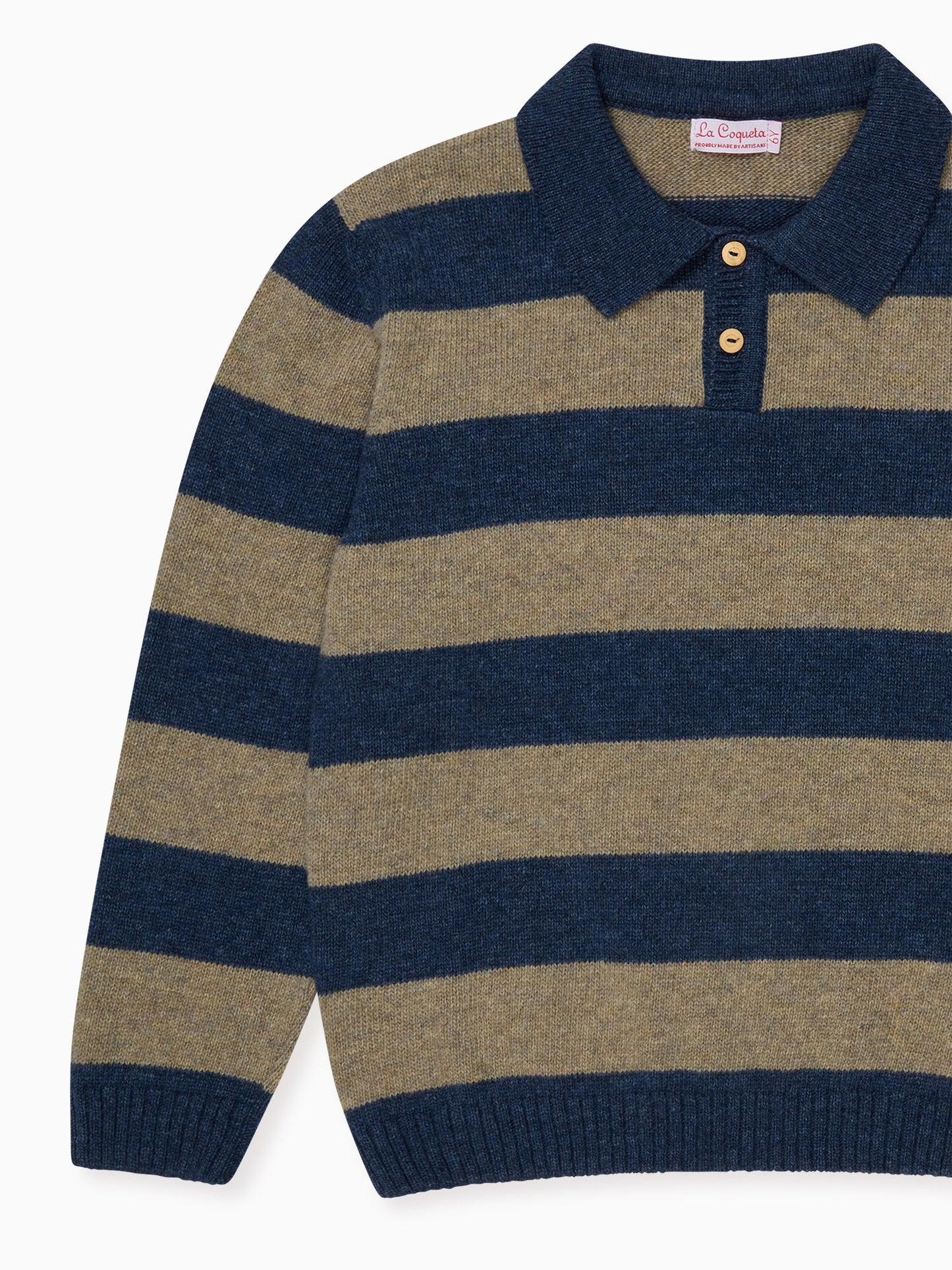 Taupe Stripe Brio Merino Boy Sweater