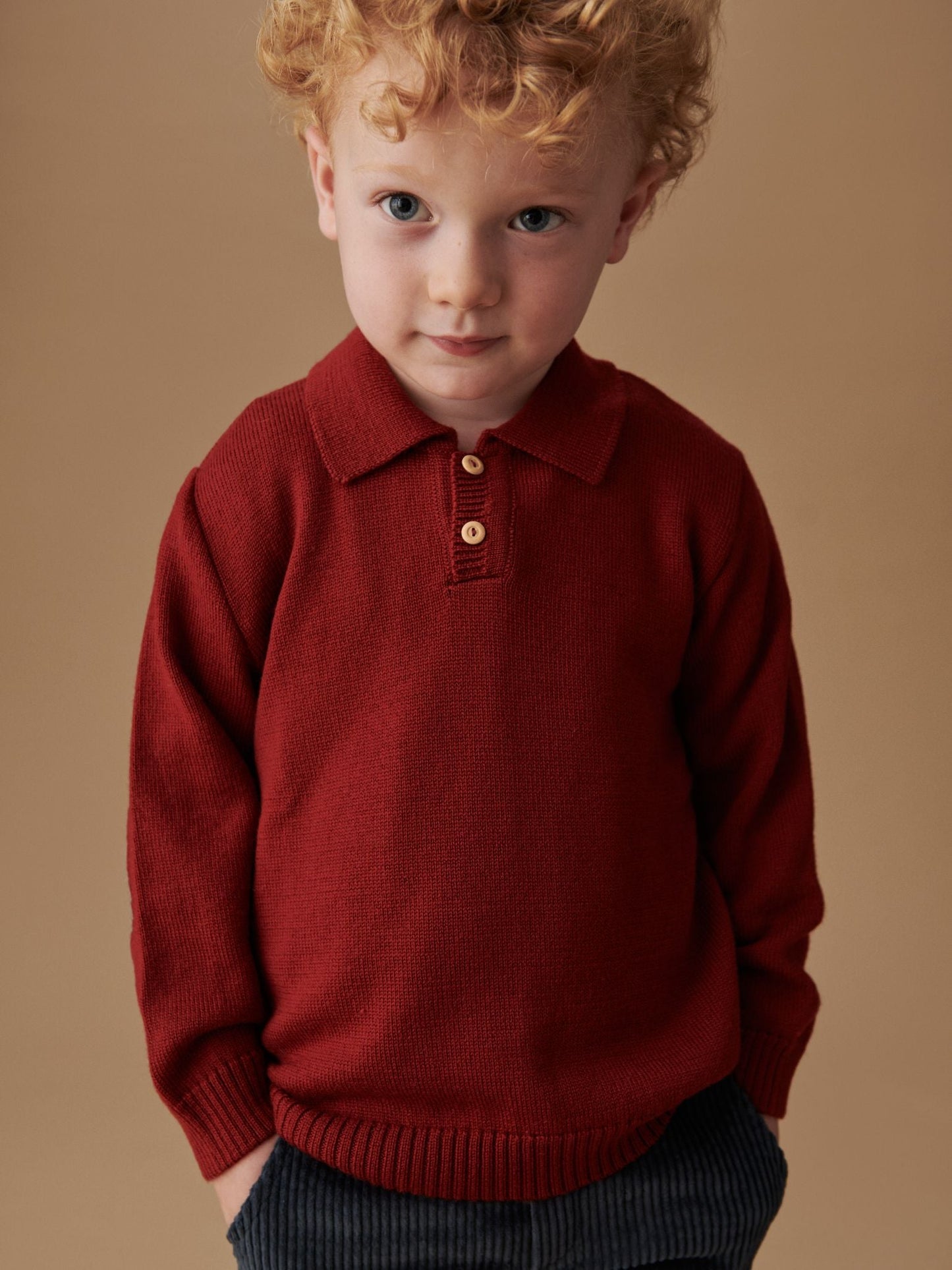 Burgundy Brio Merino Boy Sweater