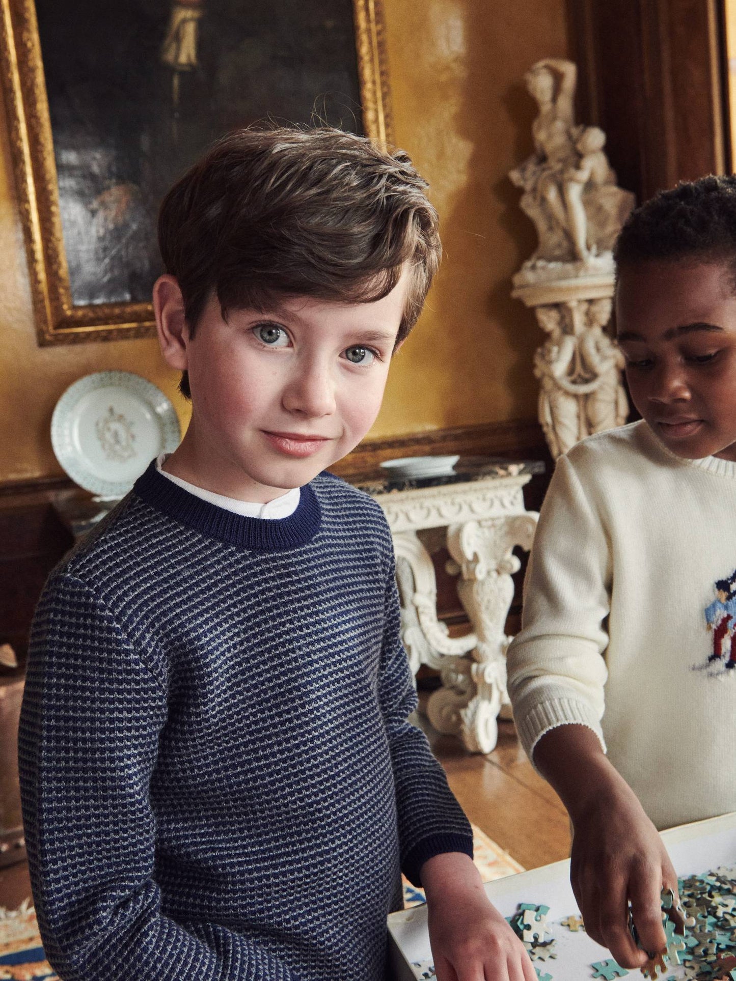 Blue Bromo Merino Jacquard Boy Sweater