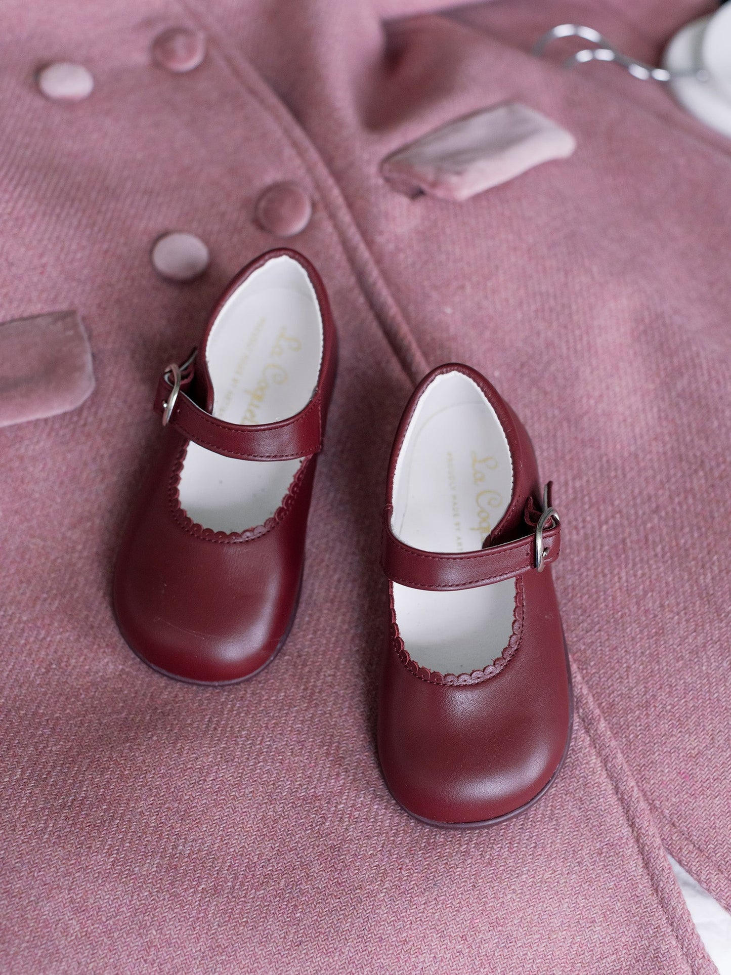 Burgundy Leather Toddler Mary Jane Shoes