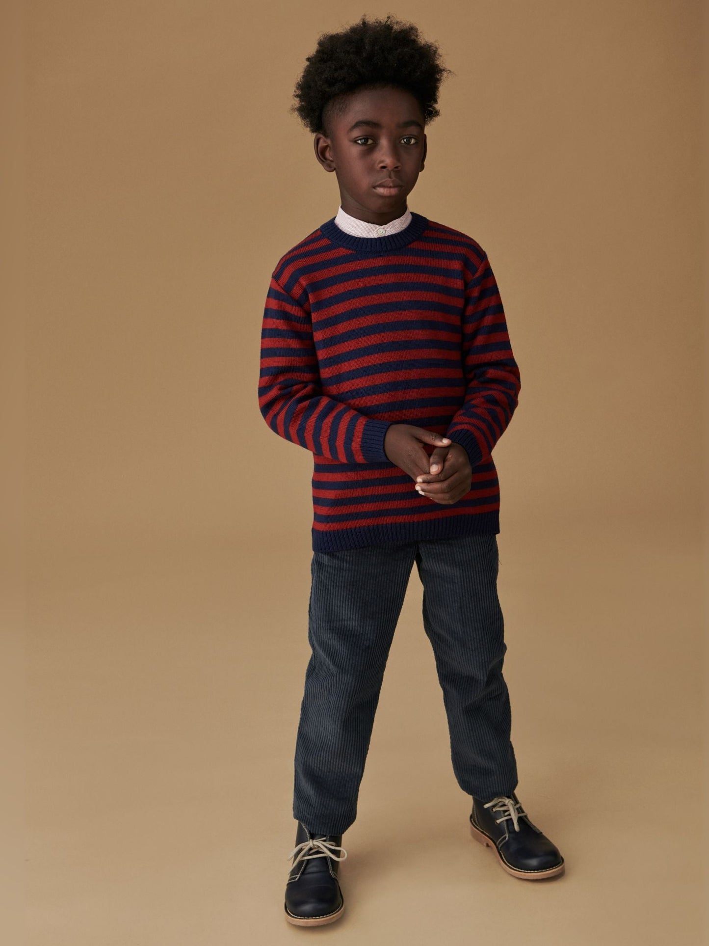 Burgundy Stripe Bromo Merino Boy Sweater