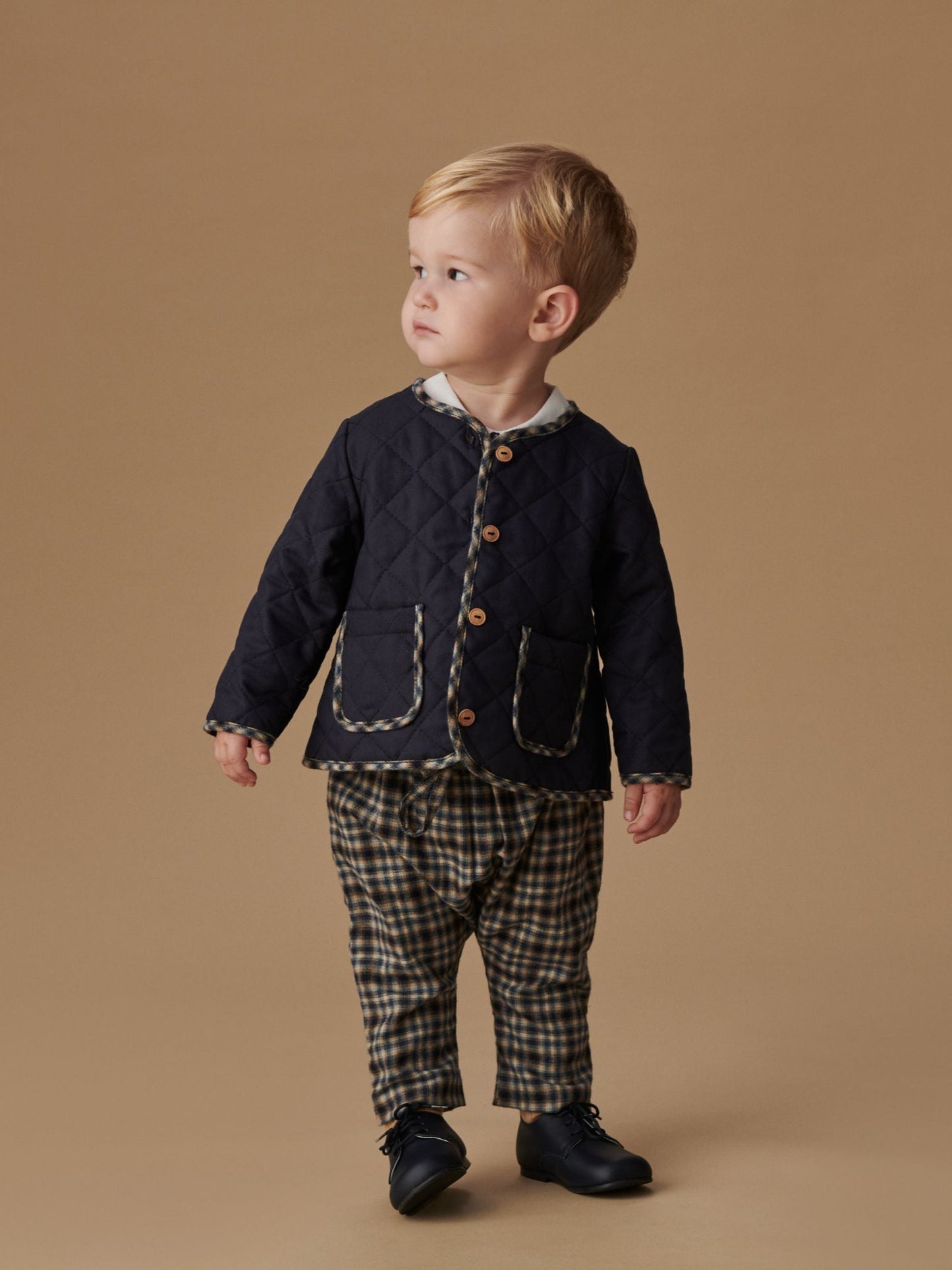 Navy Check Alex Baby Pants