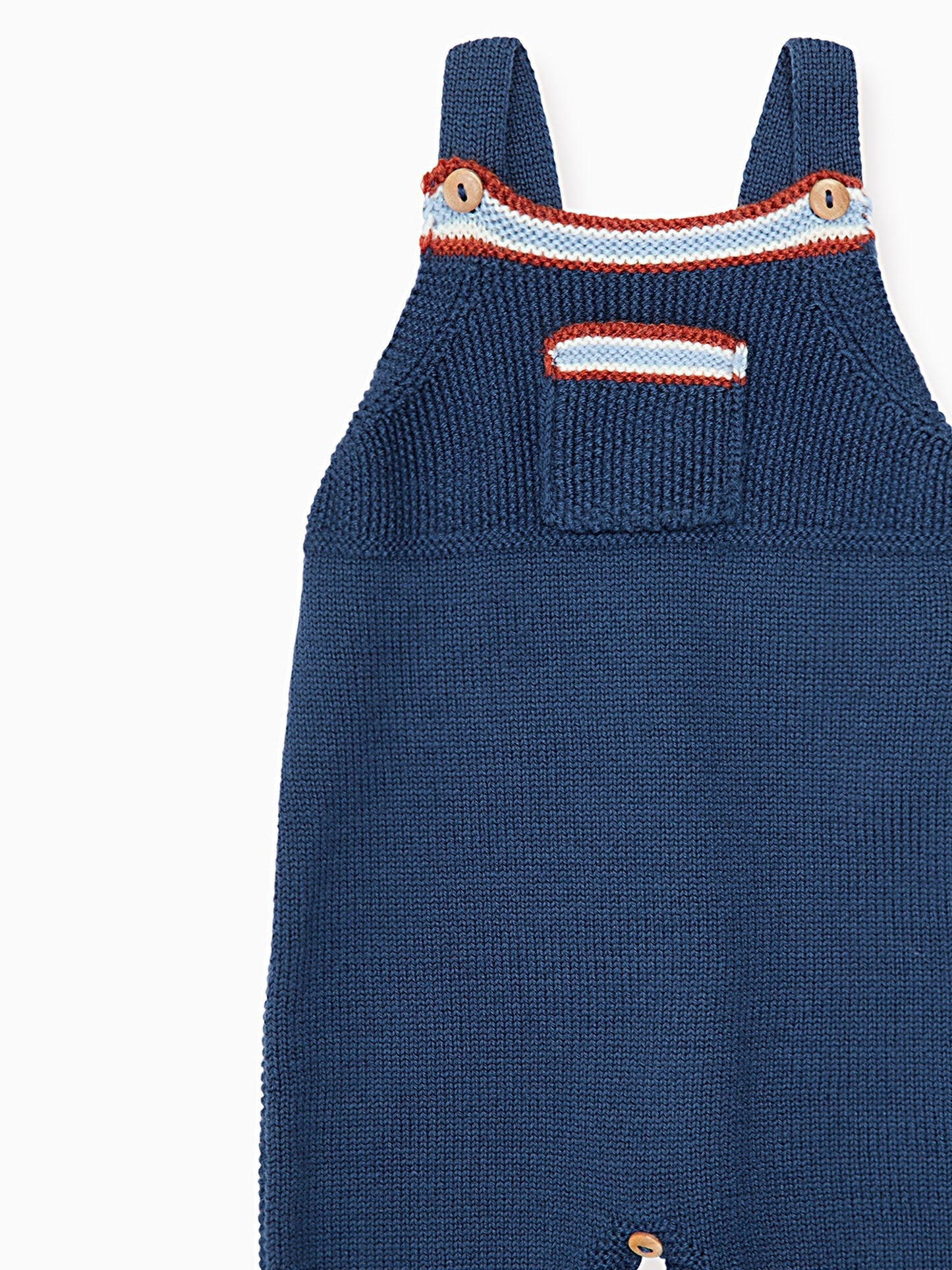 Soft Denim Melange Cayo Merino Baby Knitted Overalls