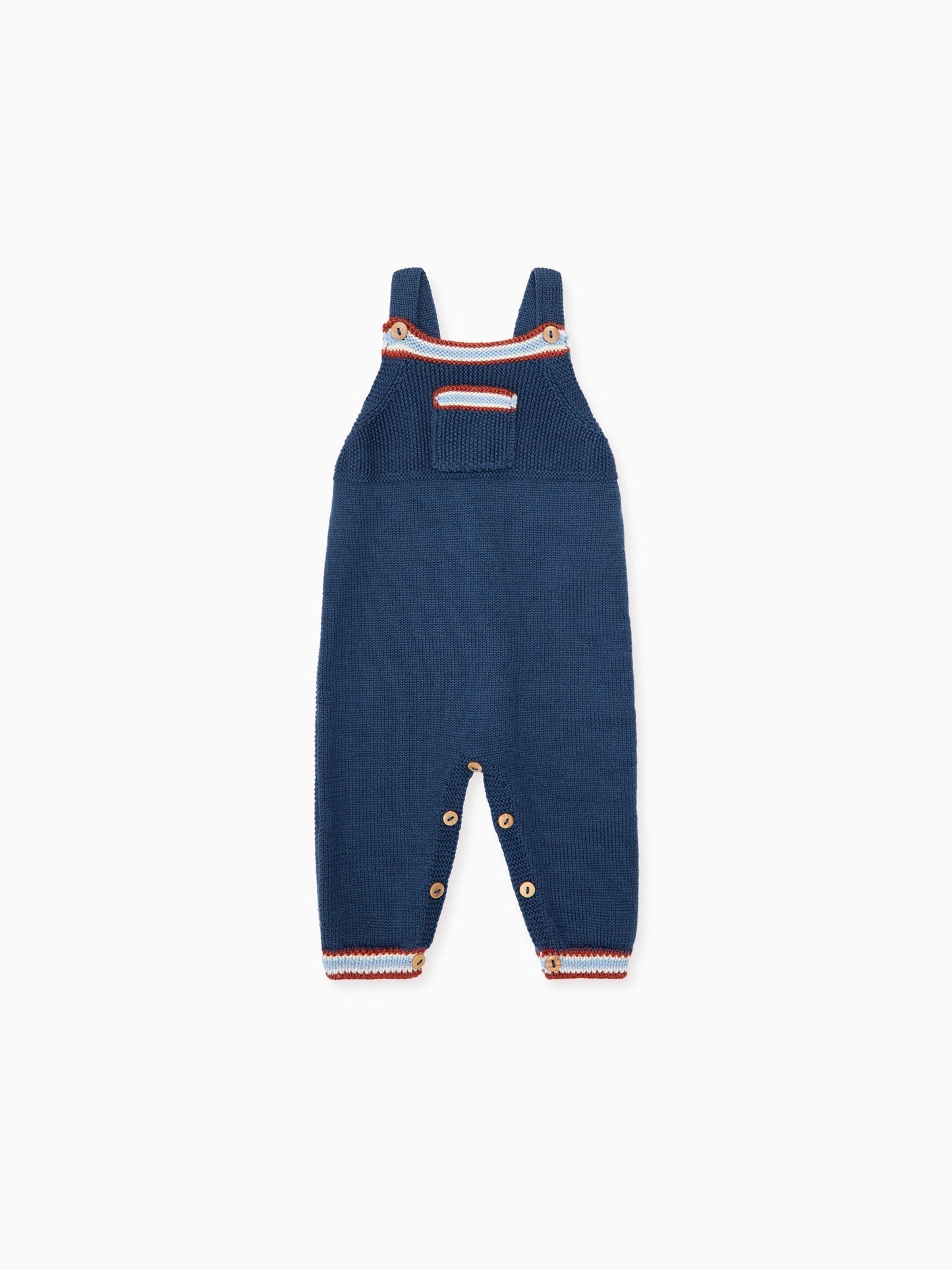 Soft Denim Melange Cayo Merino Baby Knitted Overalls