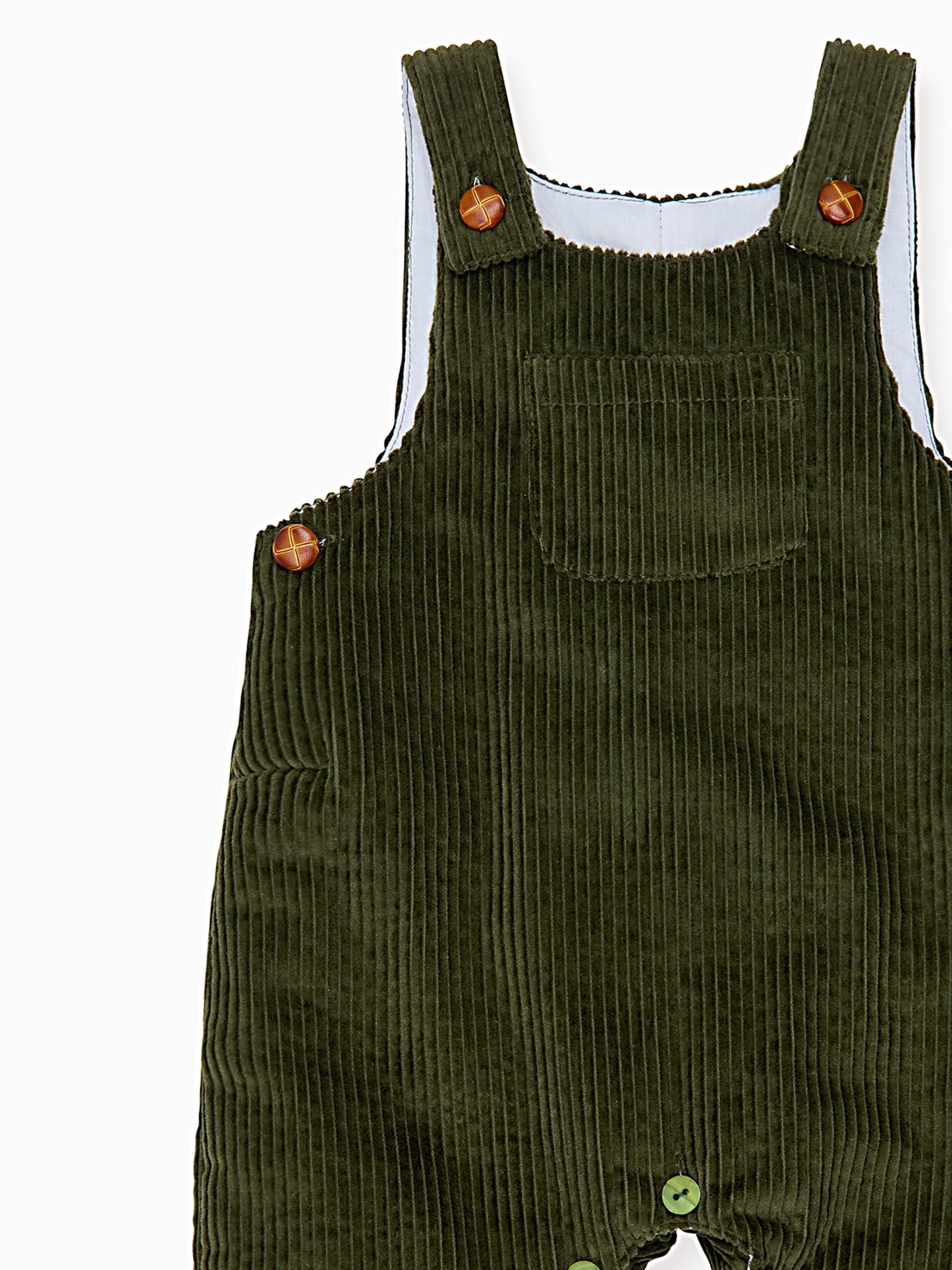 Olive Green Coroza Corduroy Baby Overalls