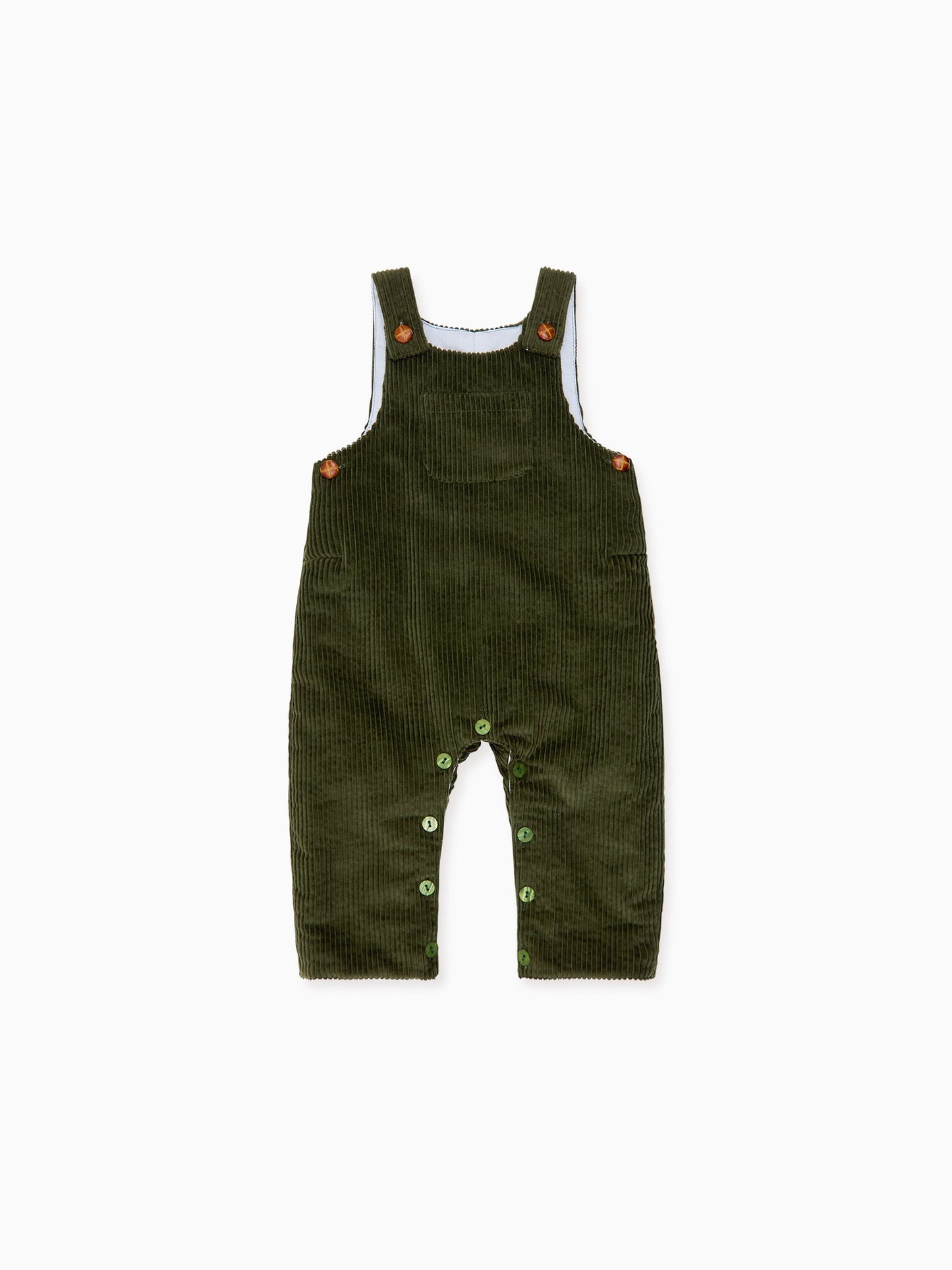 Olive Green Coroza Corduroy Baby Overalls