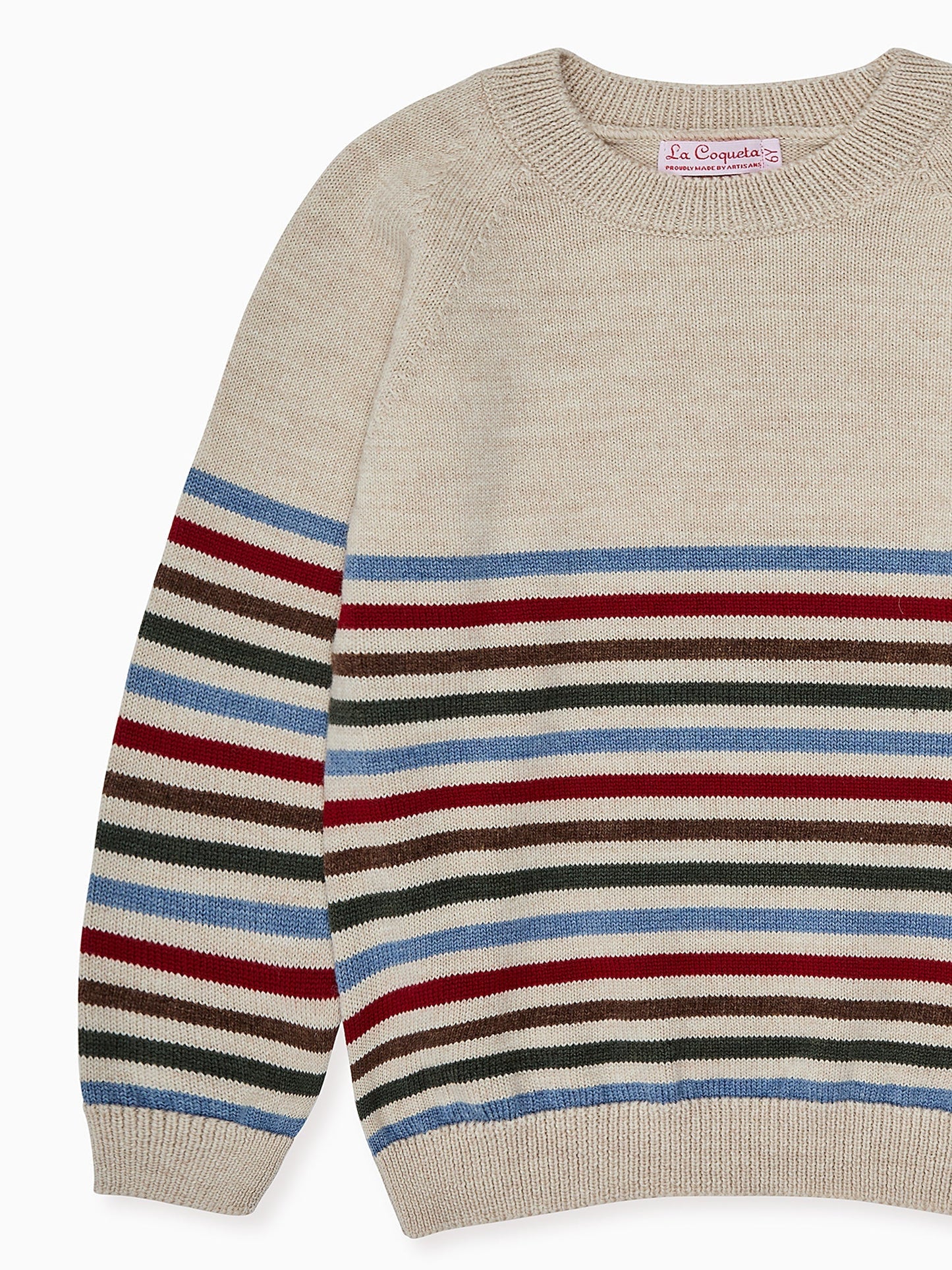 Oatmeal Stripe Curro Merino Boy Sweater