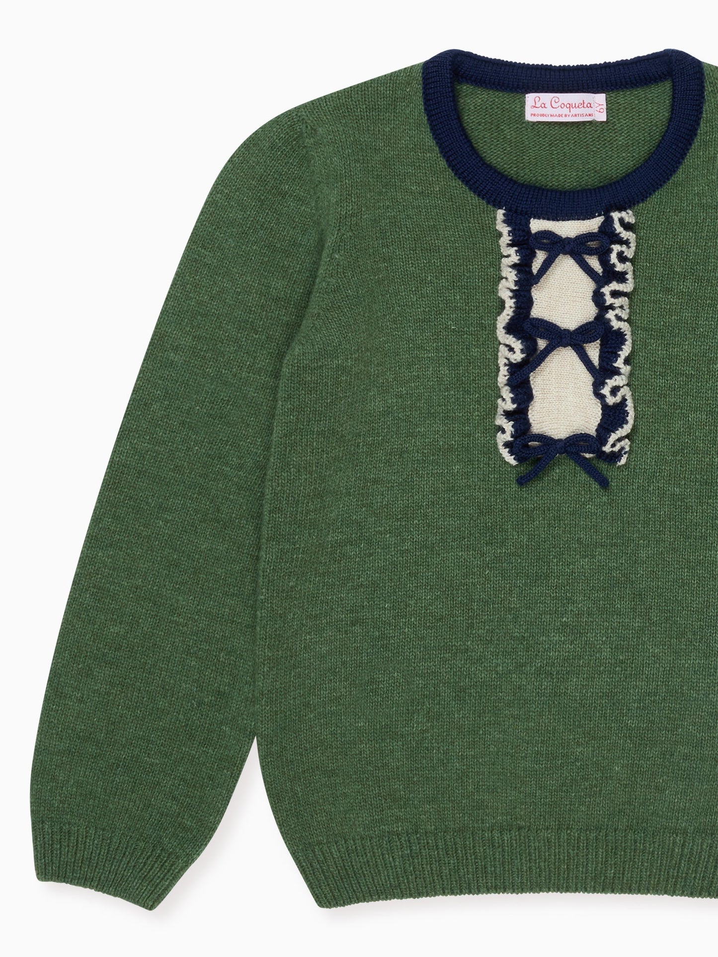 Olive Green Dolfito Merino Girl Sweater