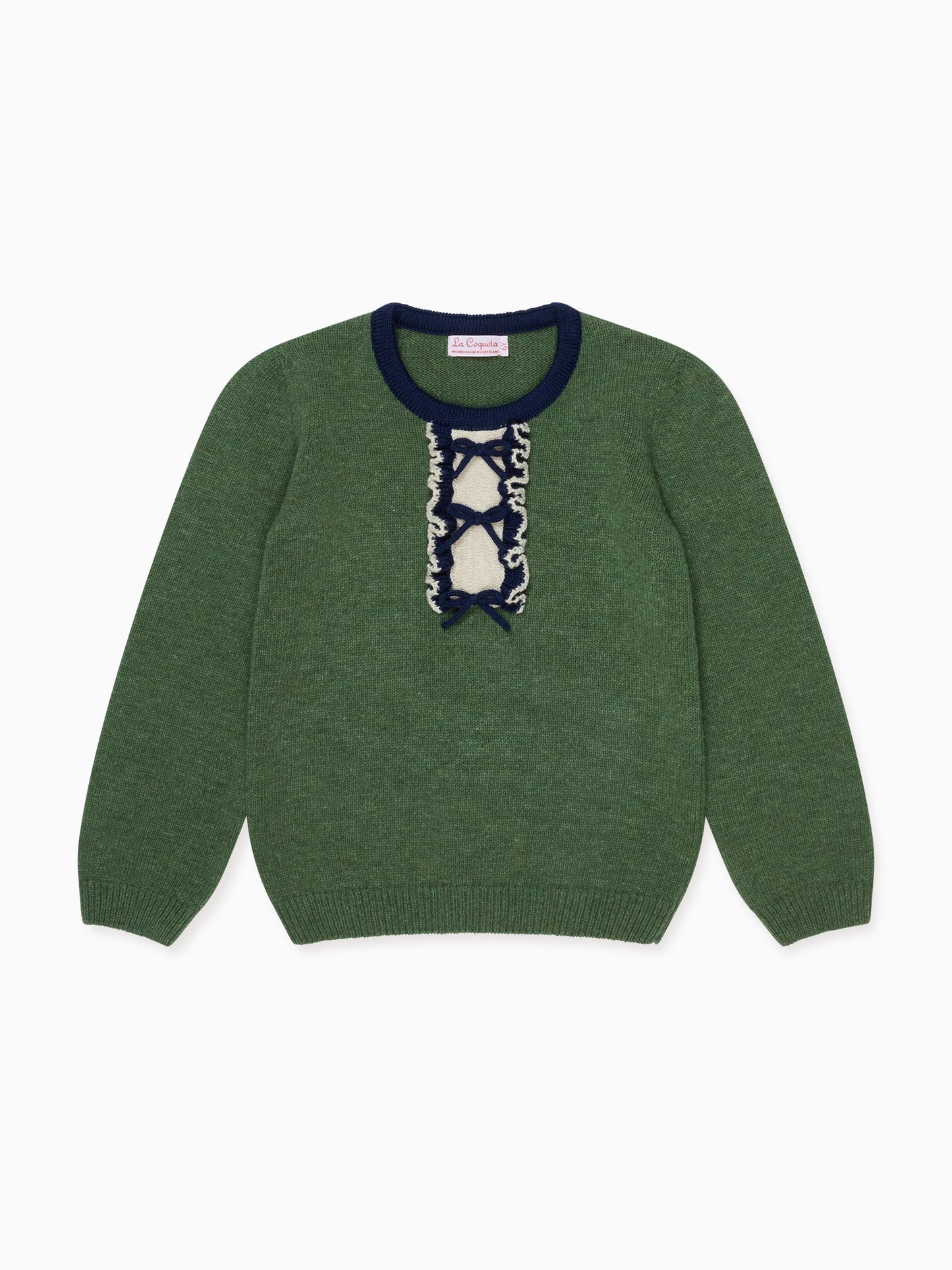 Olive Green Dolfito Merino Girl Sweater