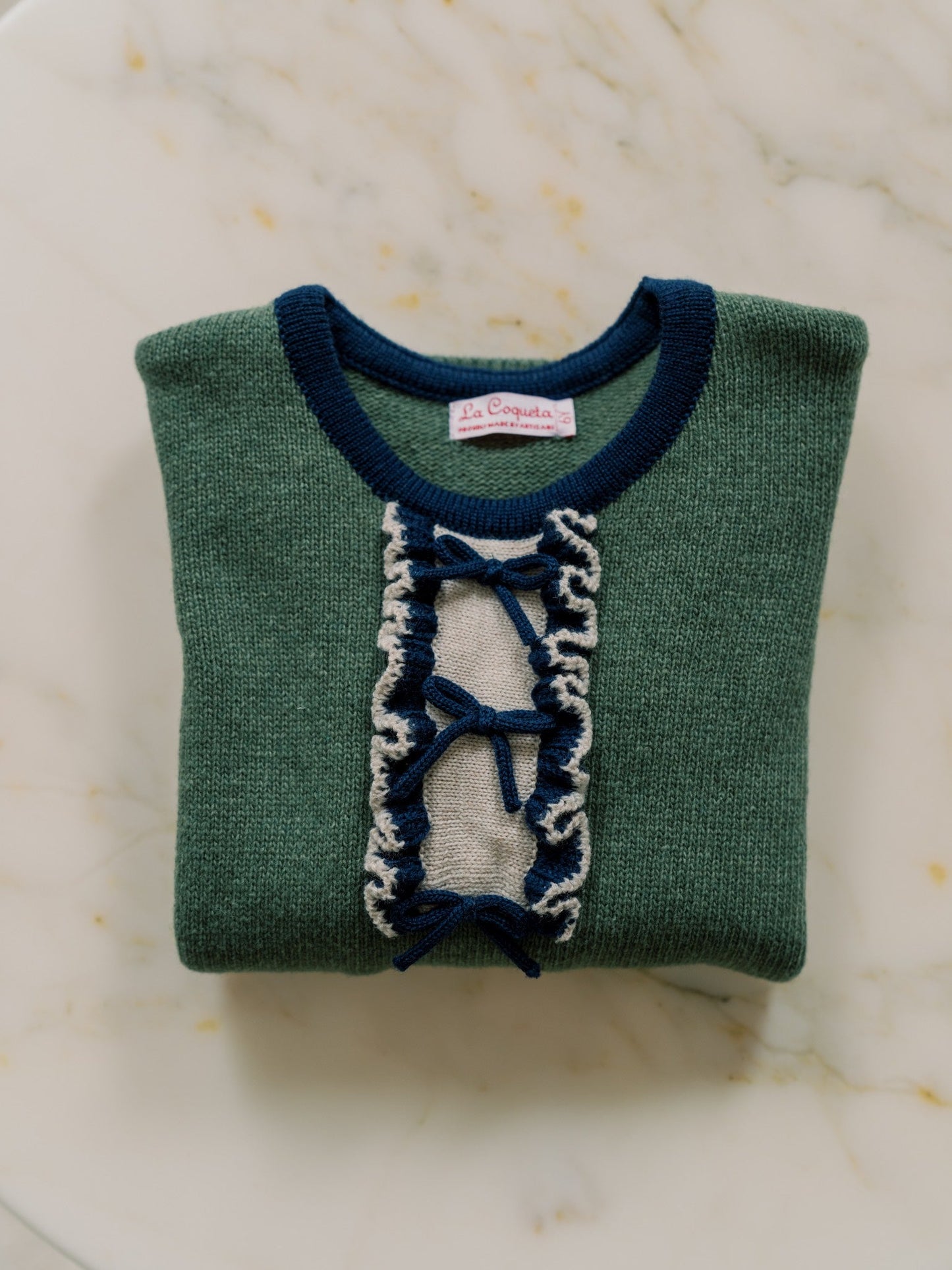 Olive Green Dolfito Merino Girl Sweater