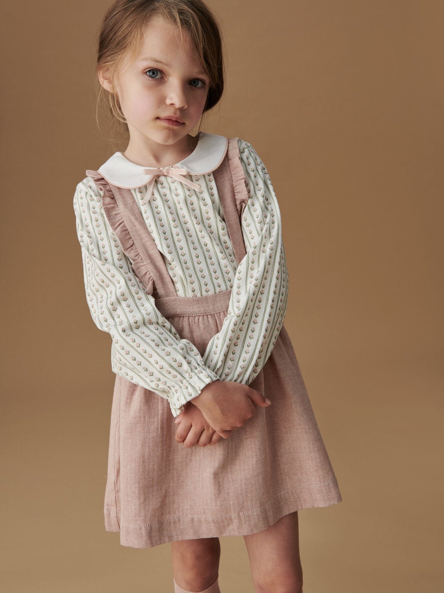 Sage Stripe Elisia Long Sleeve Girl Top