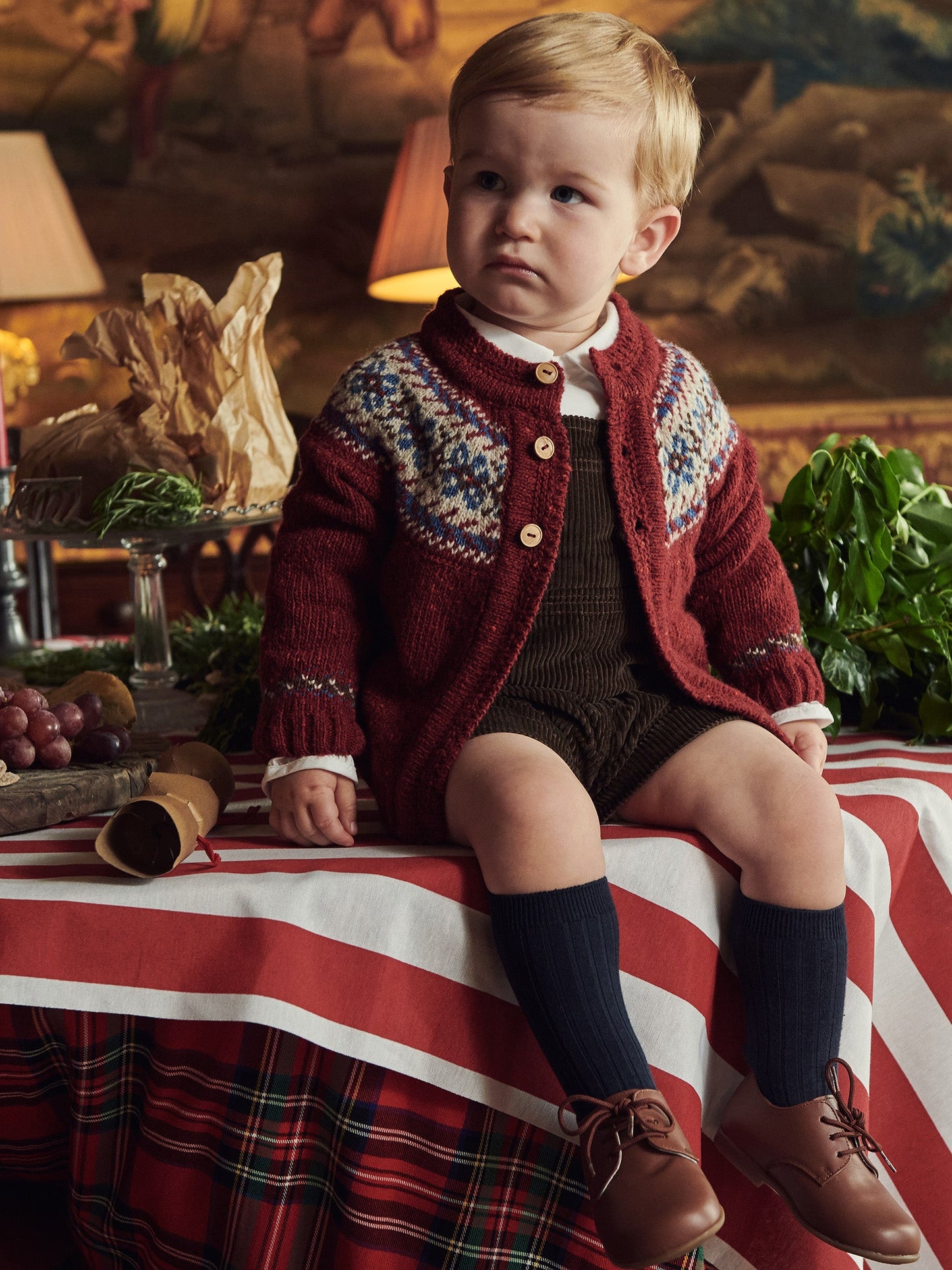 Chocolate Brown Salma Corduroy Baby Overalls