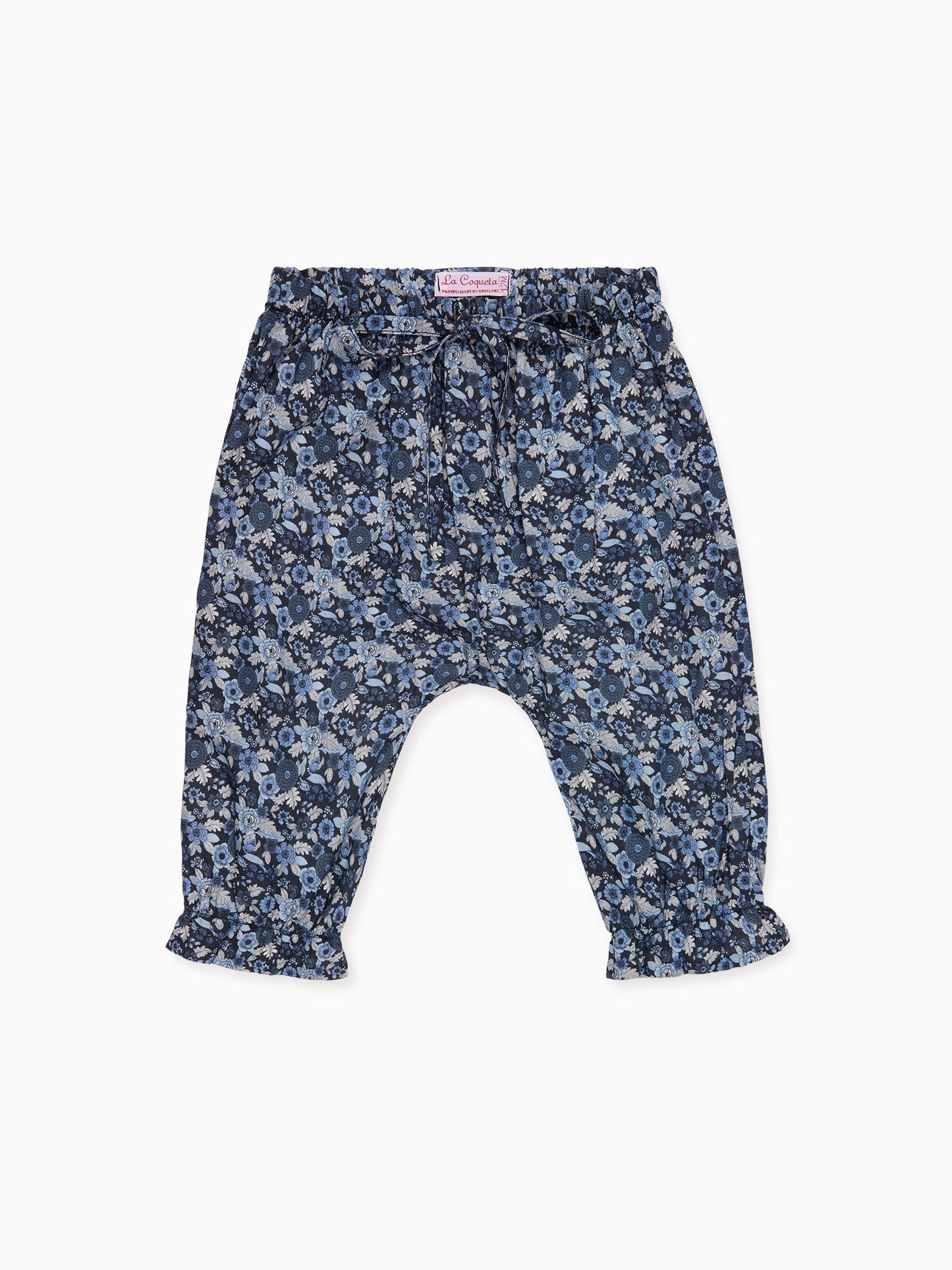 Navy Floral Forna Baby Girl Pants