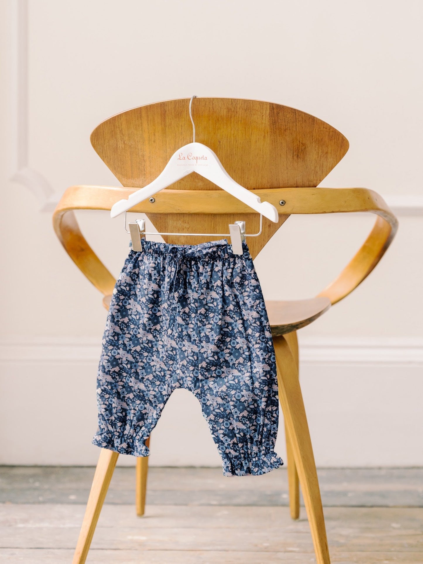 Navy Floral Forna Baby Girl Pants