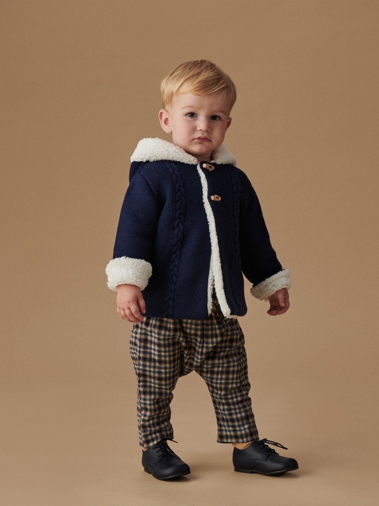 Navy Check Alex Baby Pants