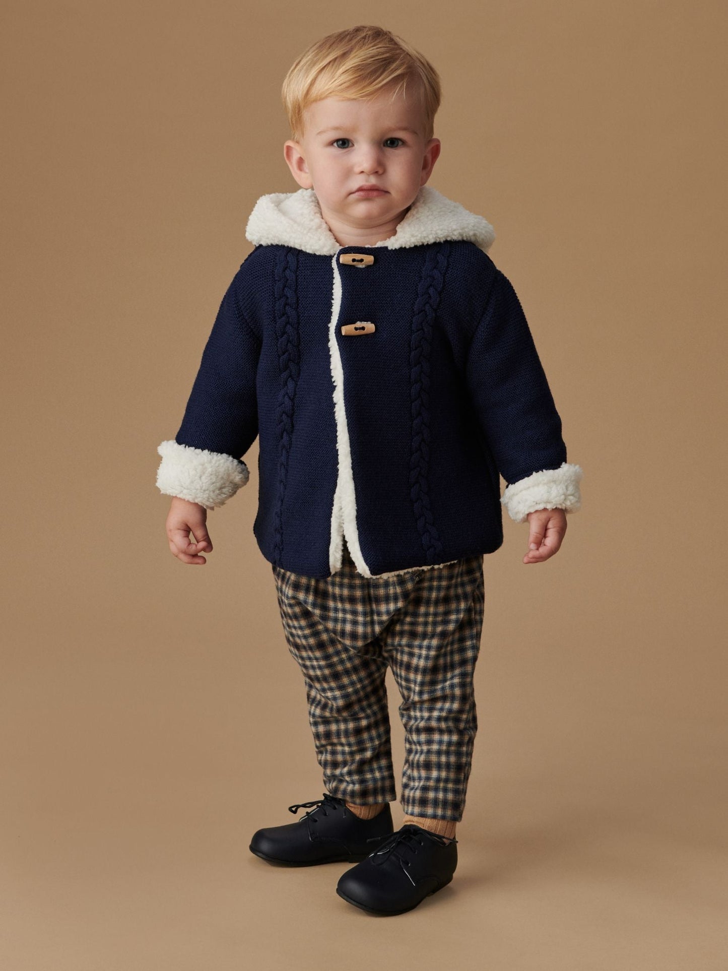 Navy Check Alex Baby Pants