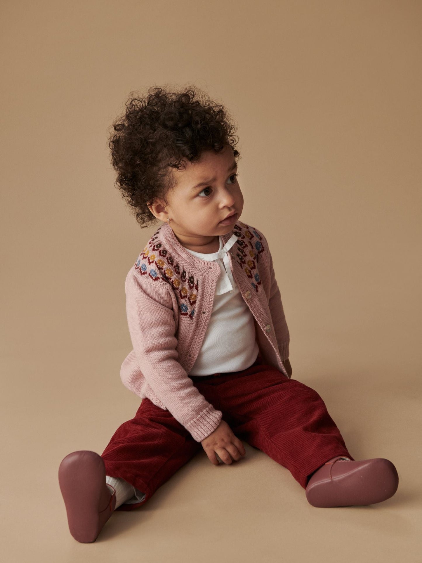 Burgundy Benito Corduroy Baby Pants