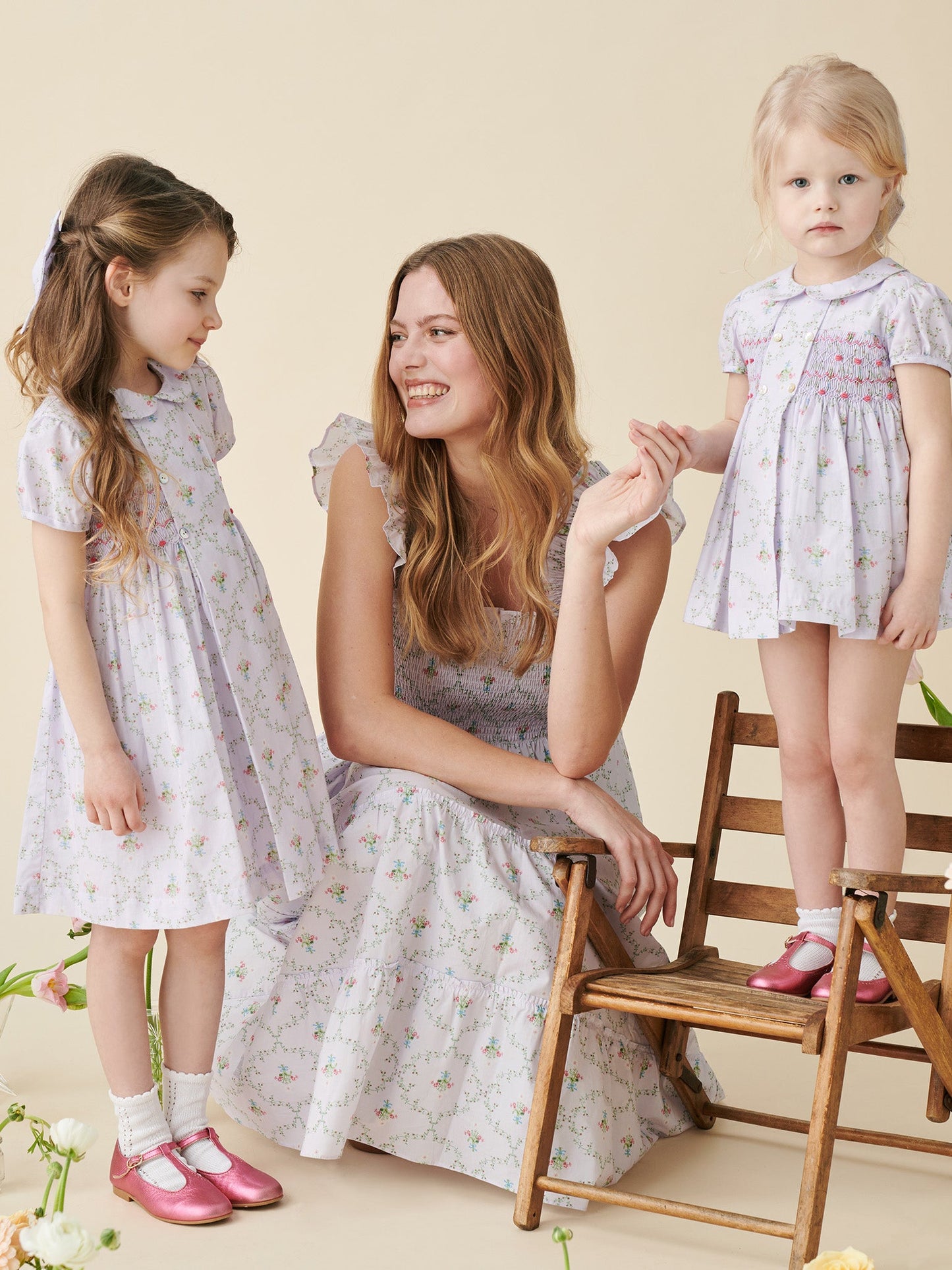 Hill House Home X La Coqueta Lilac Trellis Arcadia Baby Girl Hand-Smocked Set