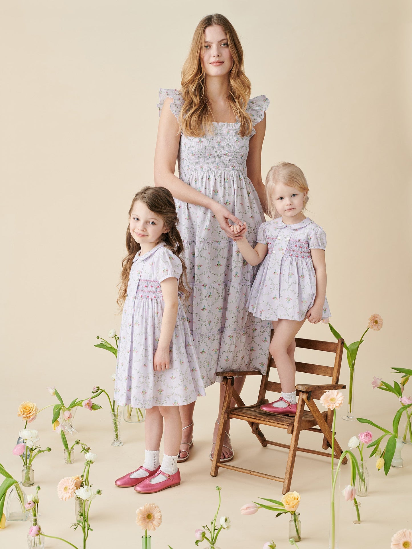 Hill House Home X La Coqueta Lilac Trellis Arcadia Girl Hand-Smocked Dress
