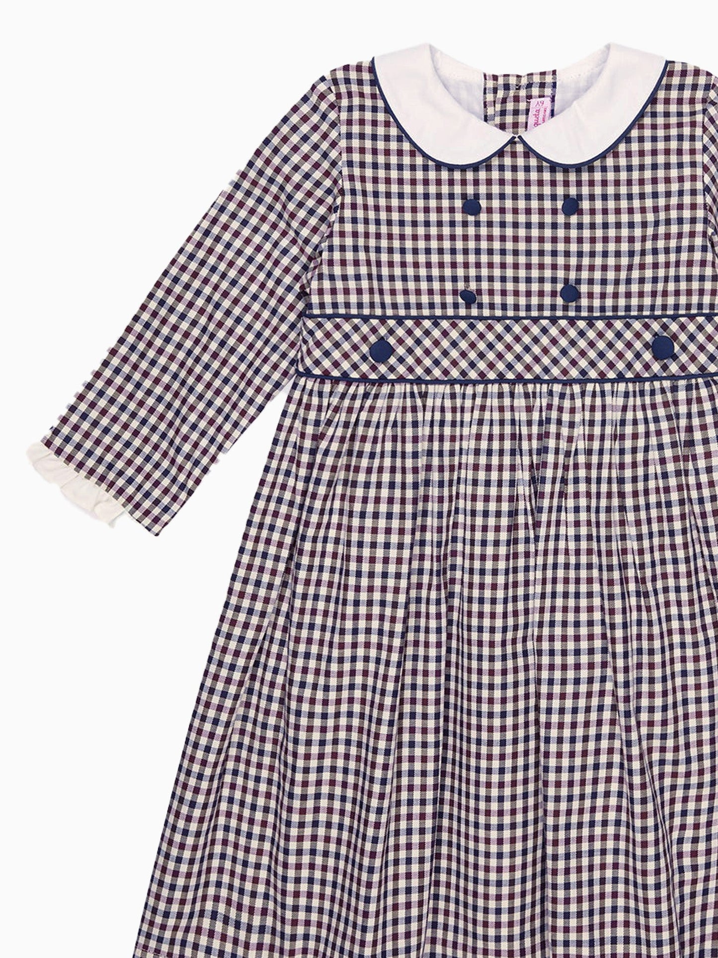 Burgundy Check Melissa Girl Dress