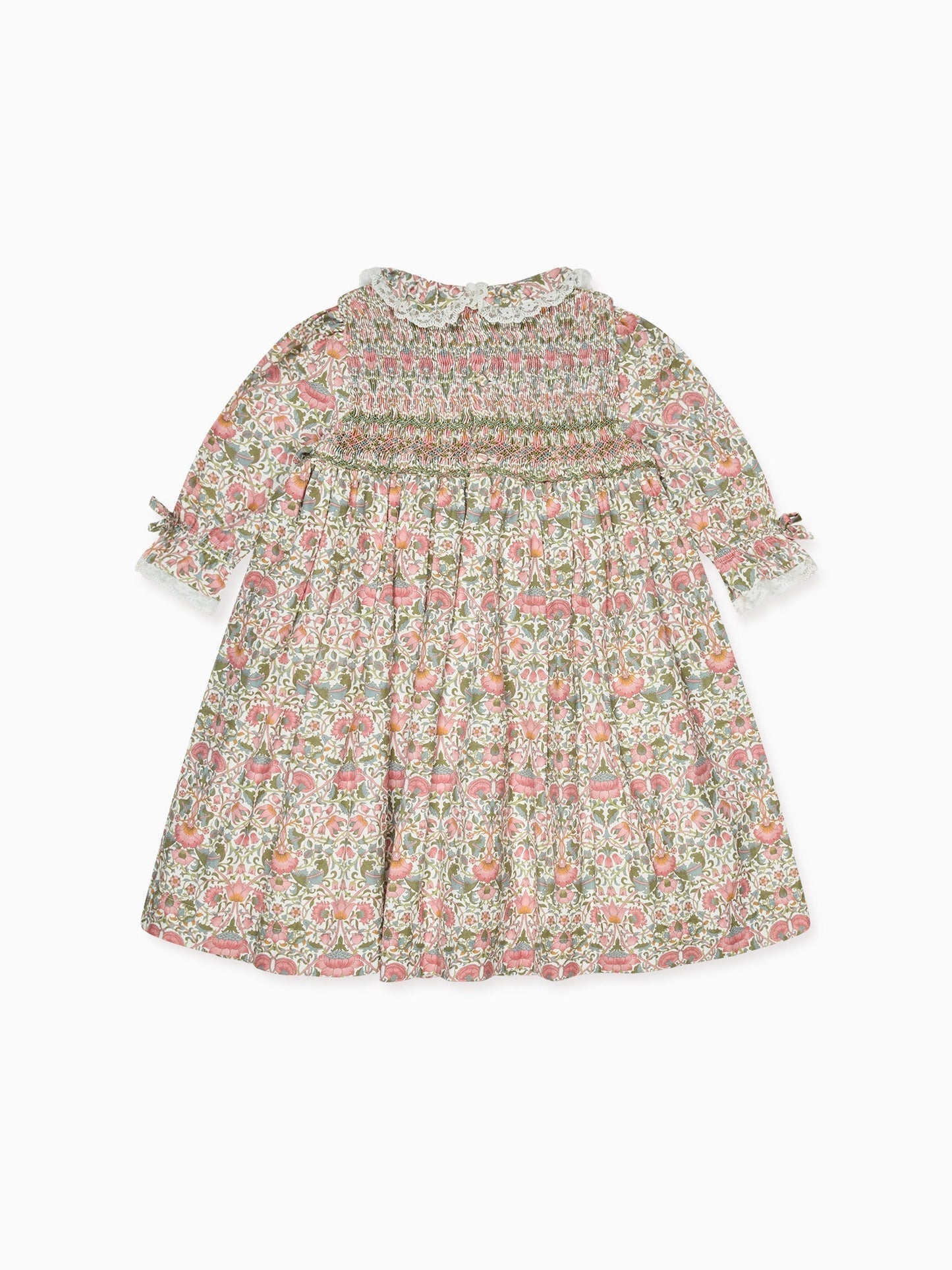 Pink Floral Milla Girl Hand-Smocked Dress