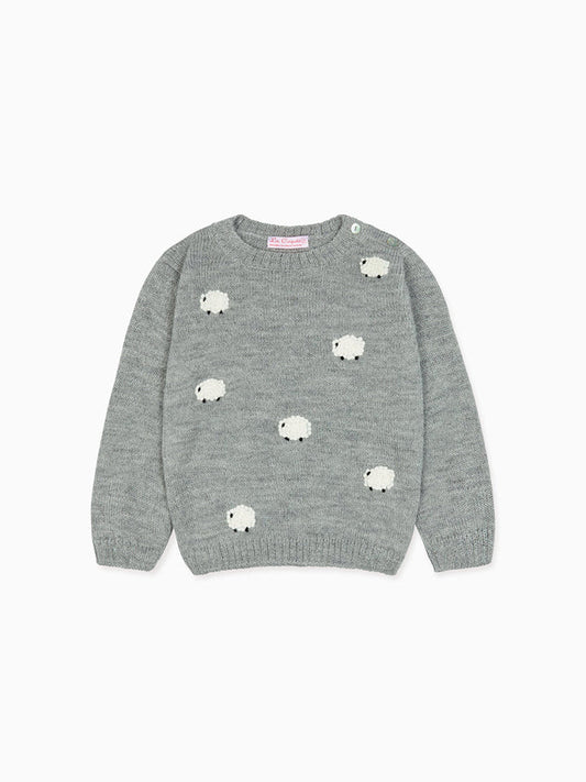 Light Grey Oveja Alpaca Baby Sweater