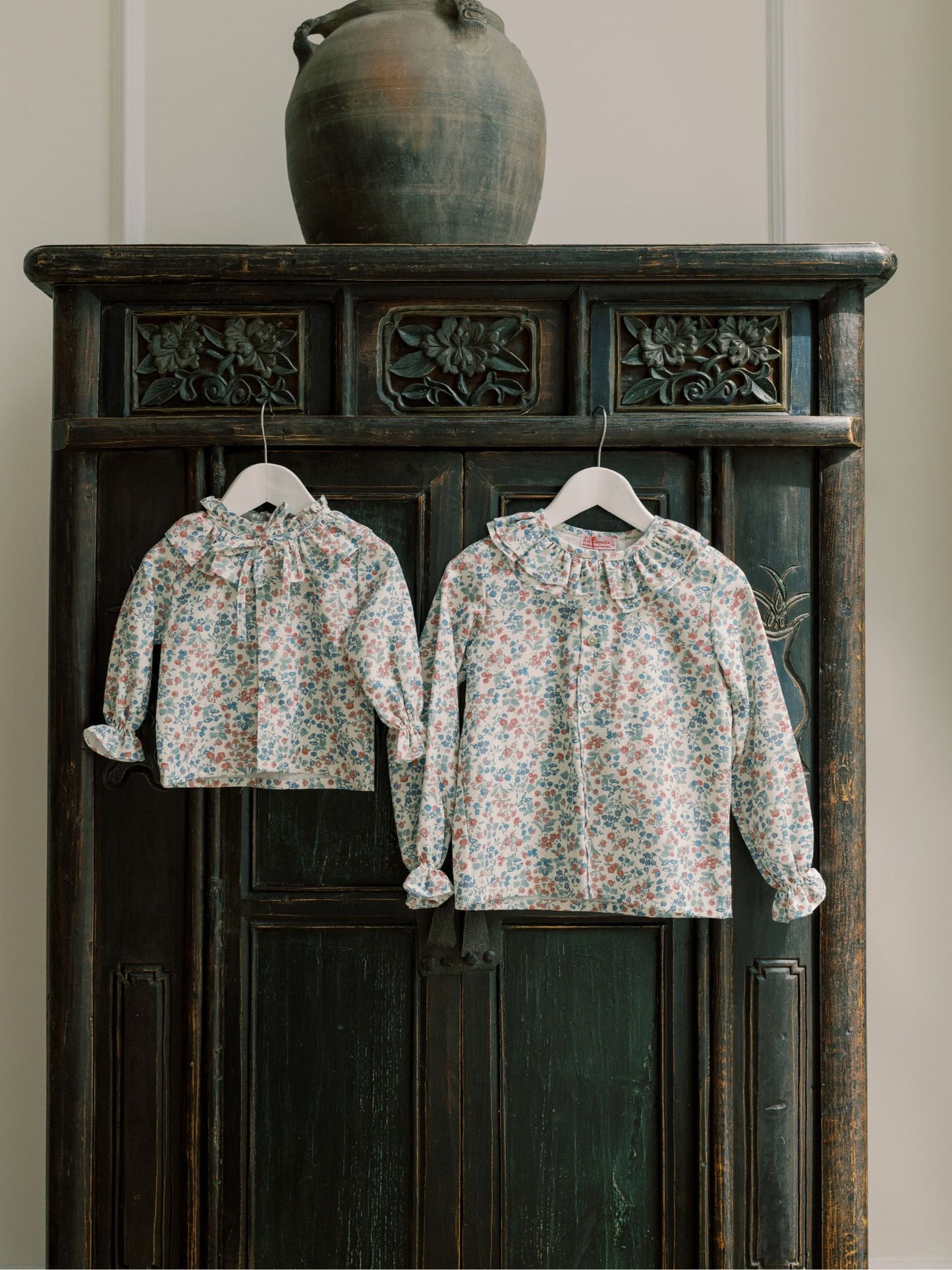 Cherry Floral Lila Long Sleeve Girl Shirt