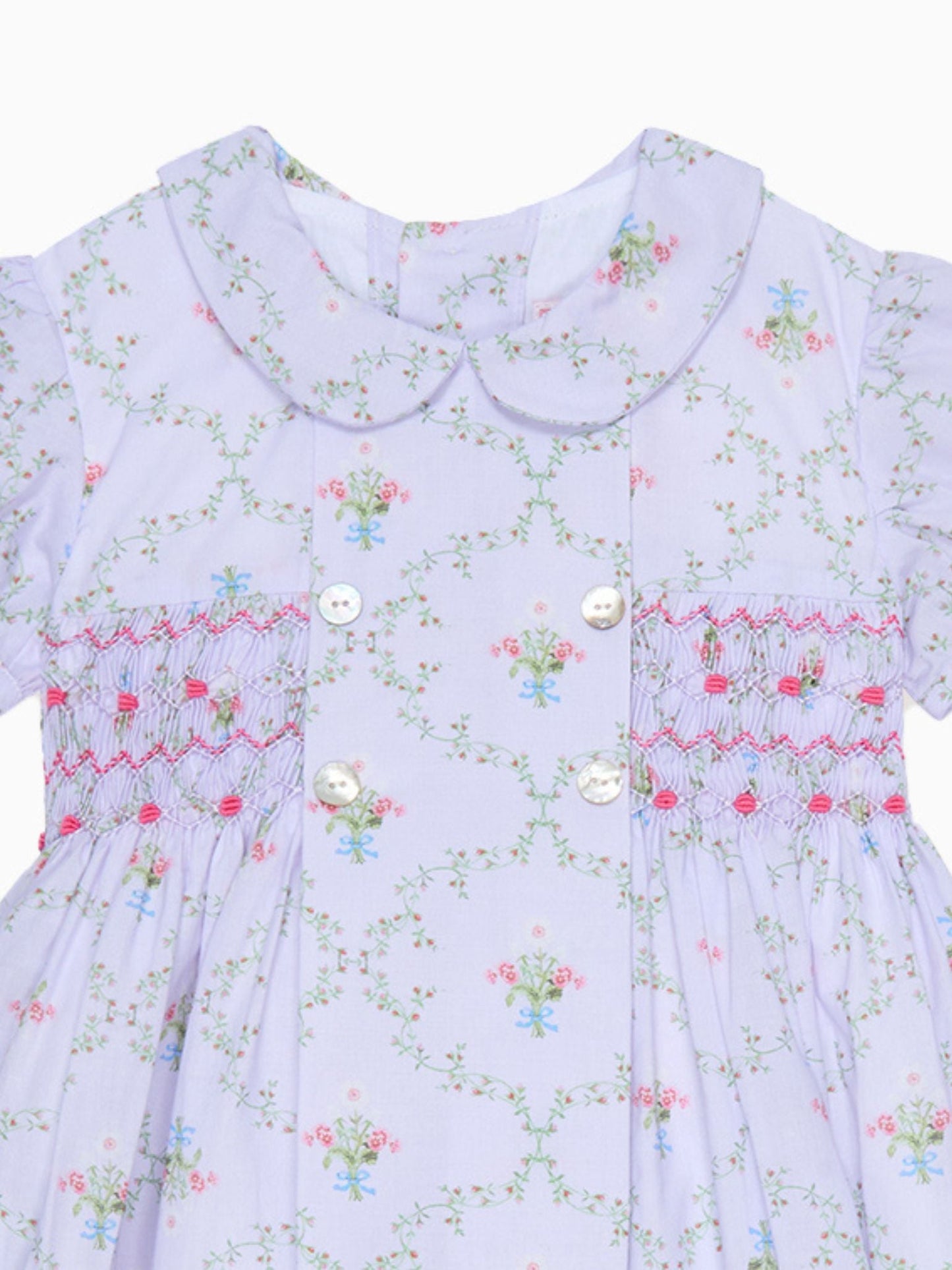 Hill House Home X La Coqueta Lilac Trellis Arcadia Girl Hand-Smocked Dress