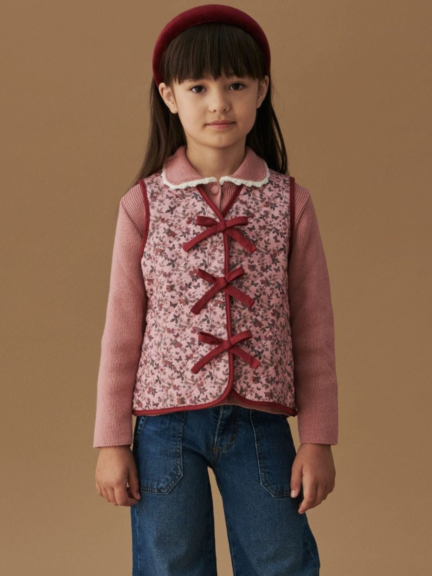 Dusty Pink Floral Azari Girl Vest