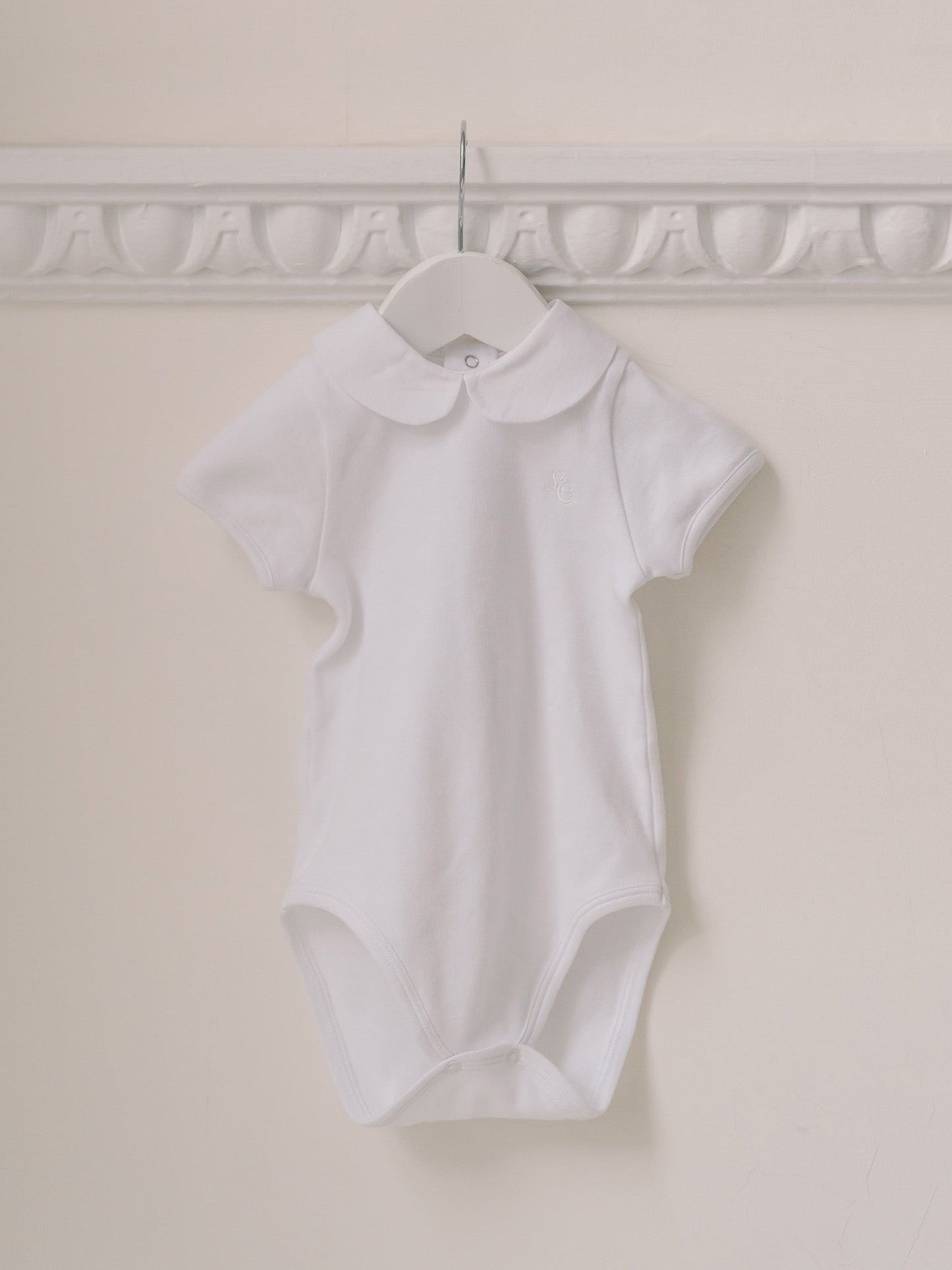 White Perla Baby Bodysuit