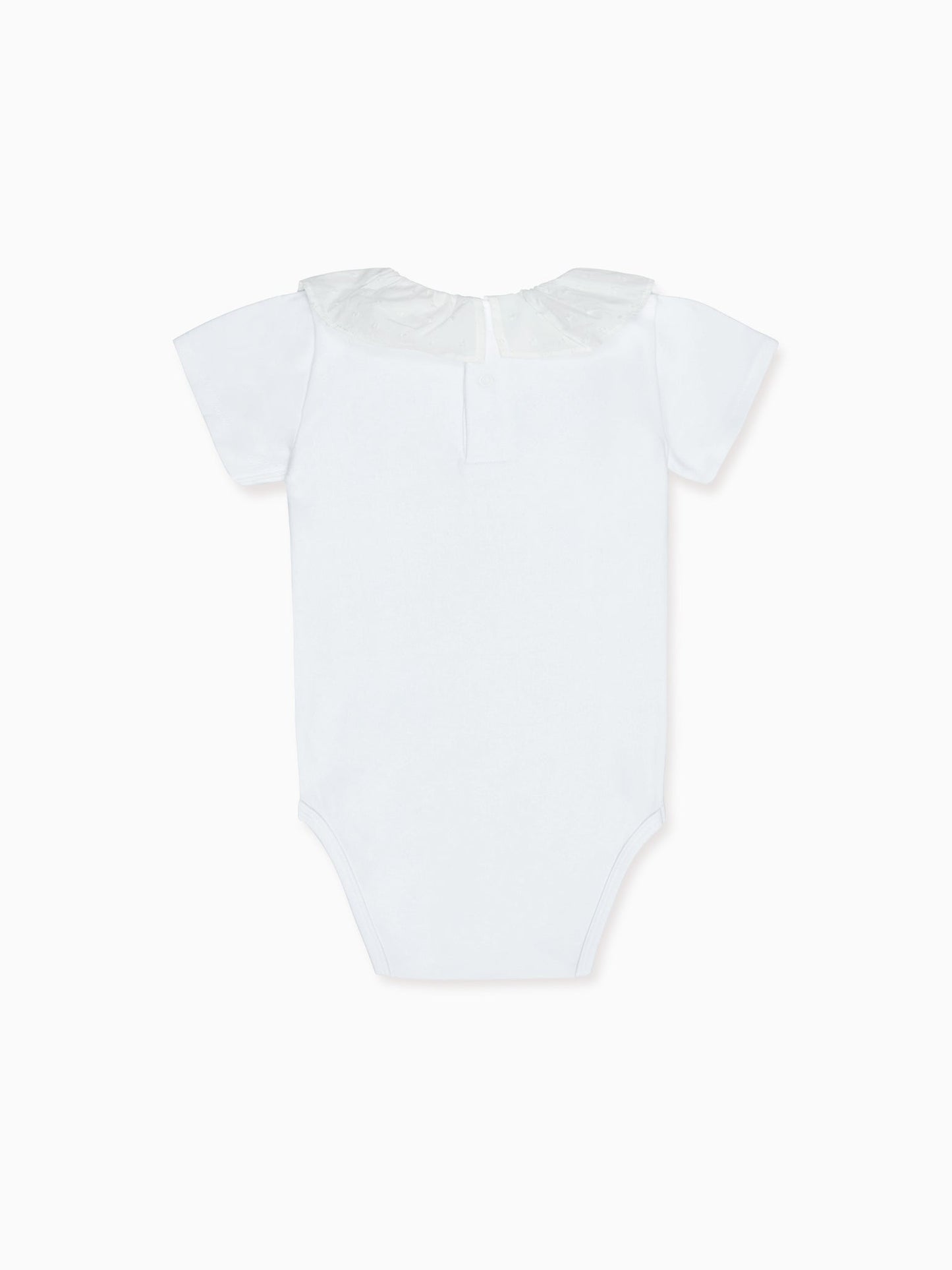 White Pluma Cotton Baby Bodysuit