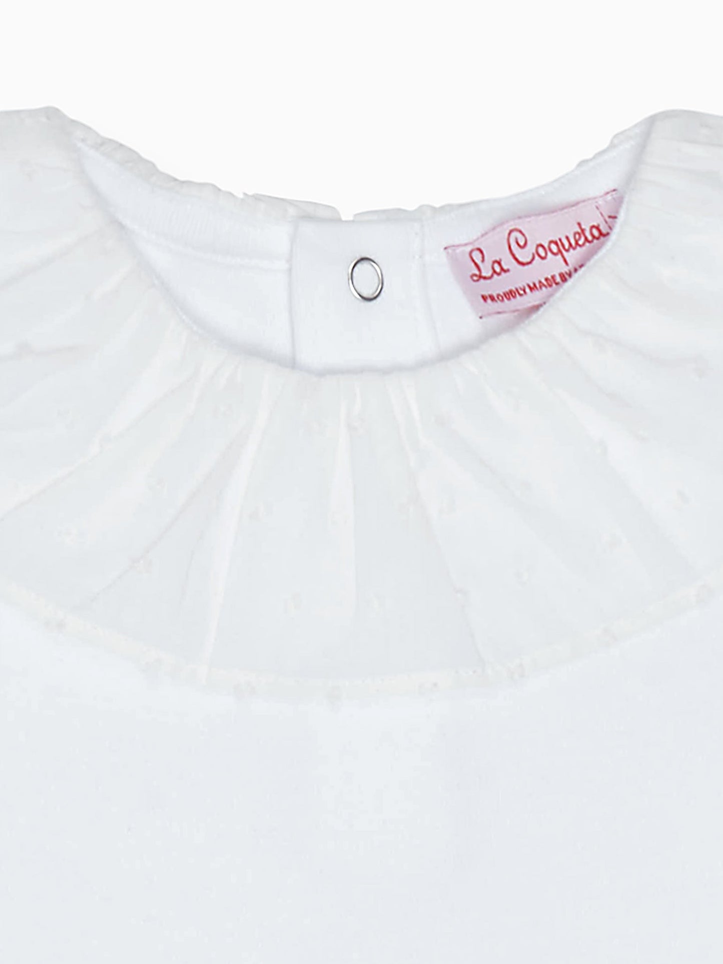 White Pluma Cotton Baby Bodysuit