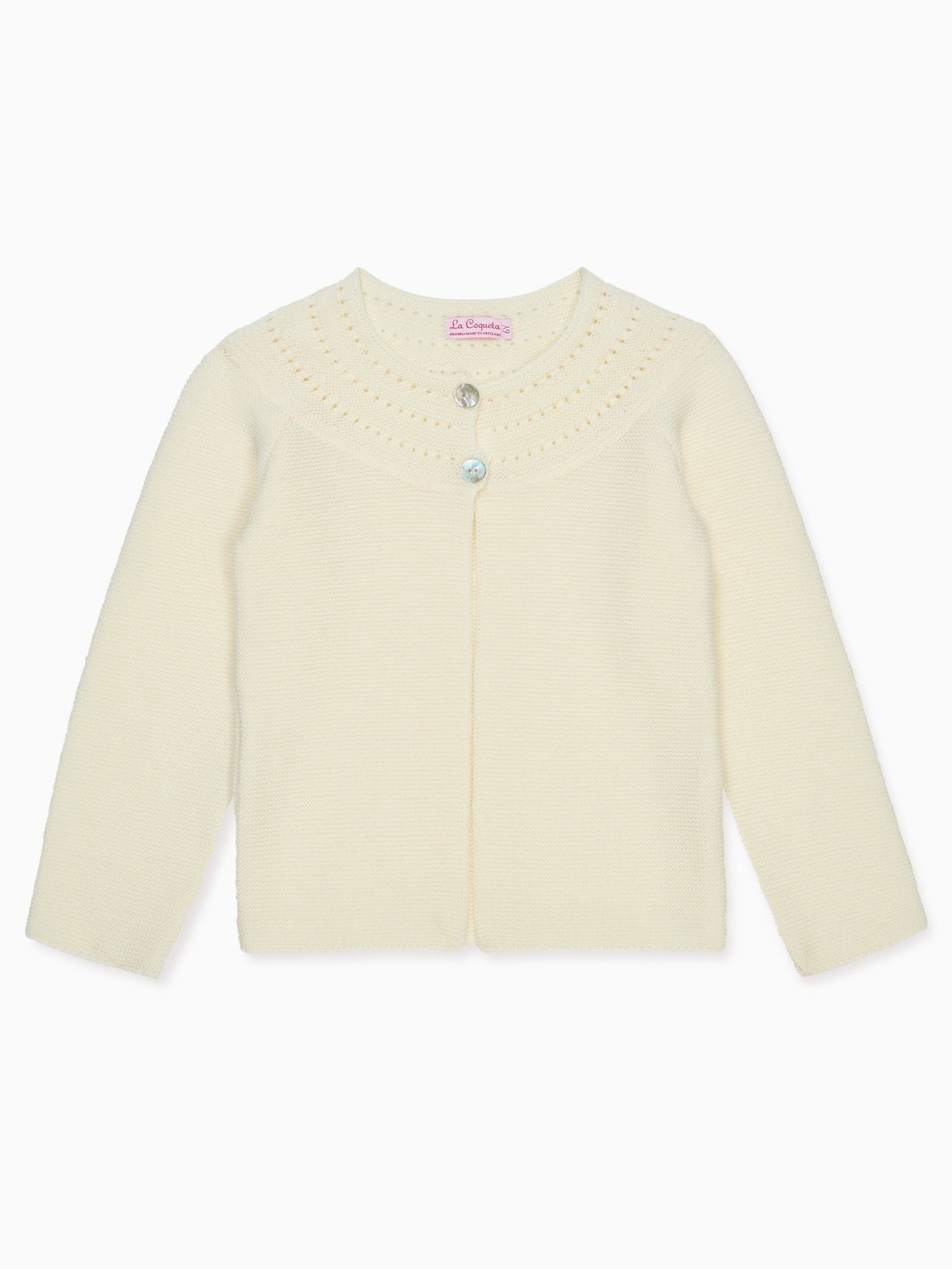 Ivory Rima Merino Girl Cardigan