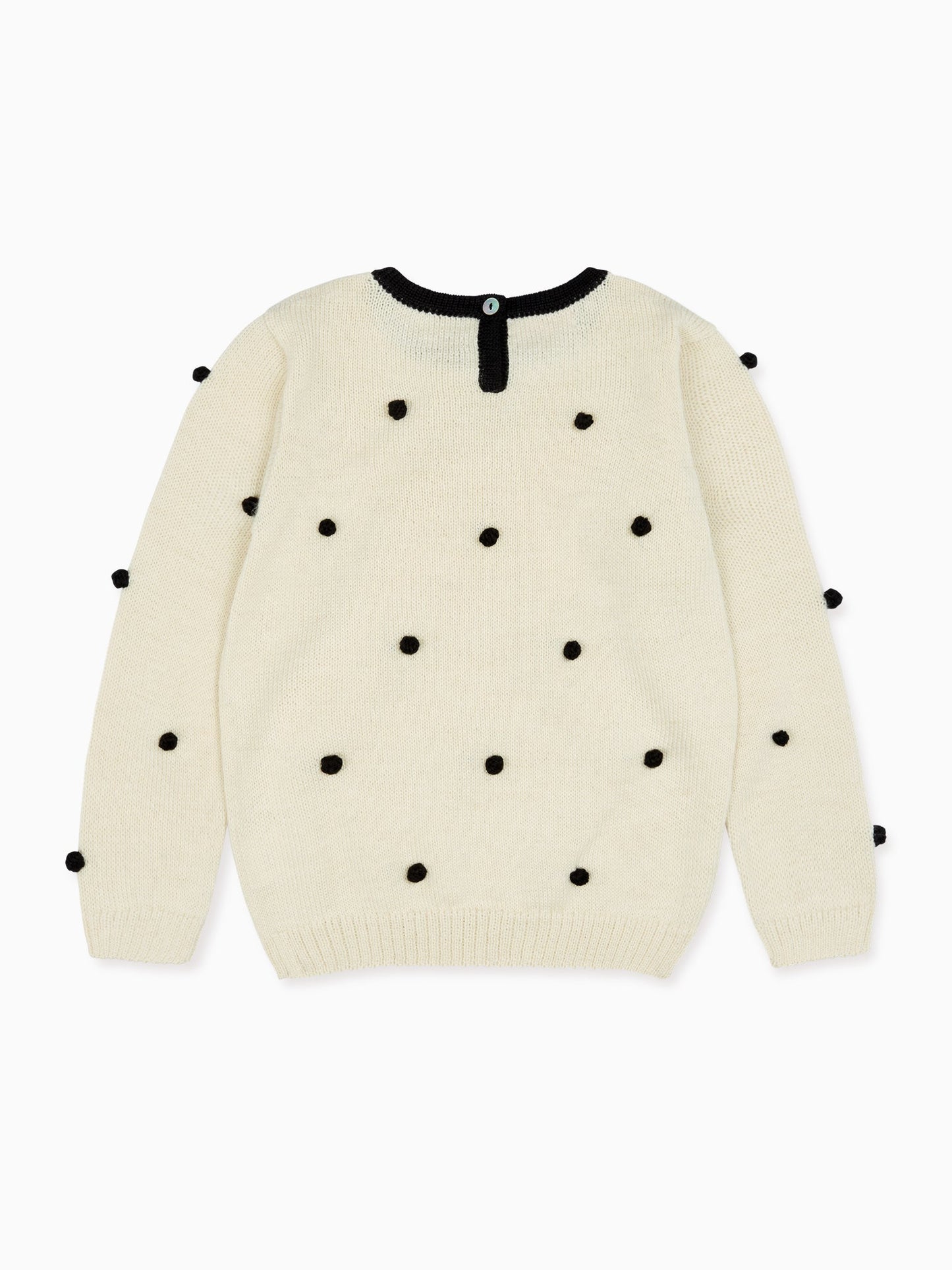 Ivory Polka Dot Rocio Alpaca Girl Sweater
