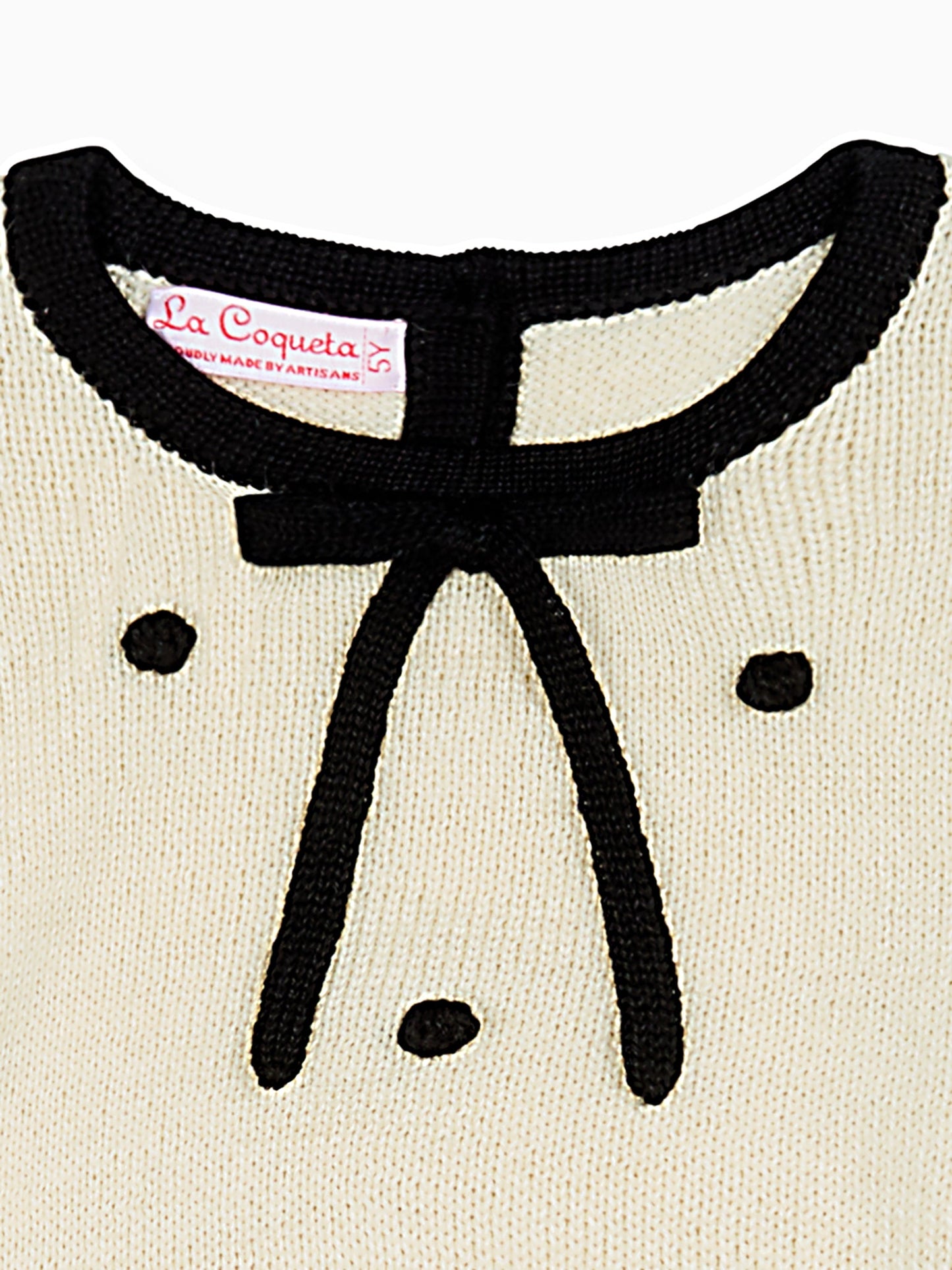 Ivory Polka Dot Rocio Alpaca Girl Sweater