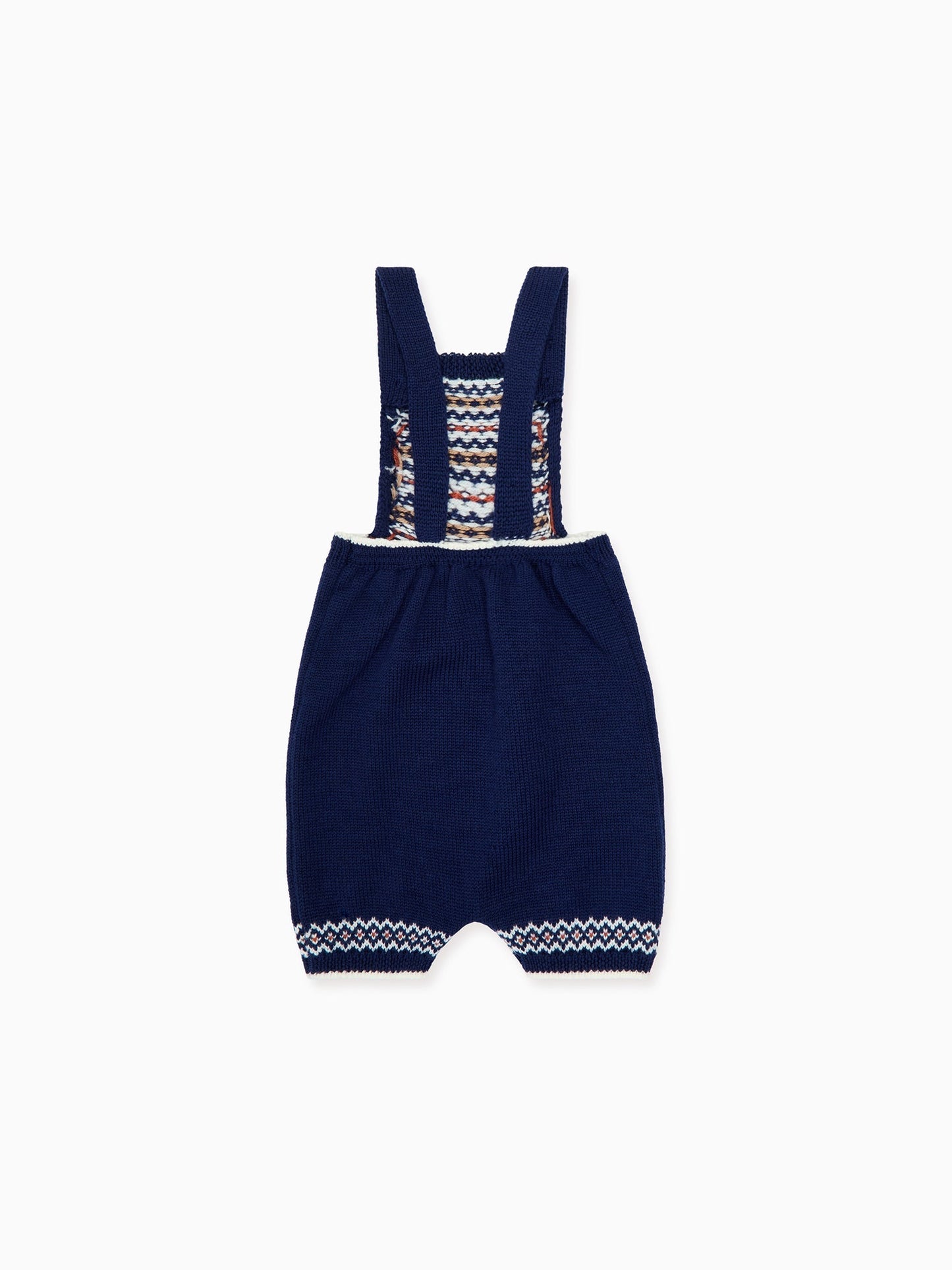 Navy Rubino Merino Fair Isle Baby Knitted Overalls