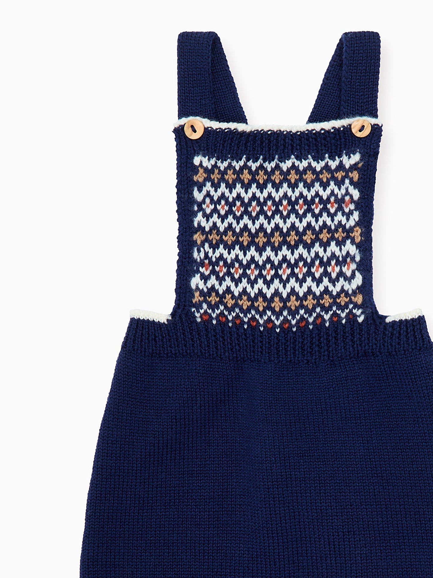 Navy Rubino Merino Fair Isle Baby Knitted Overalls