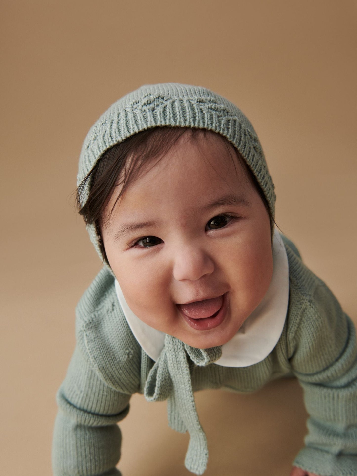 Sage Rumi Merino Baby Knitted Jumpsuit